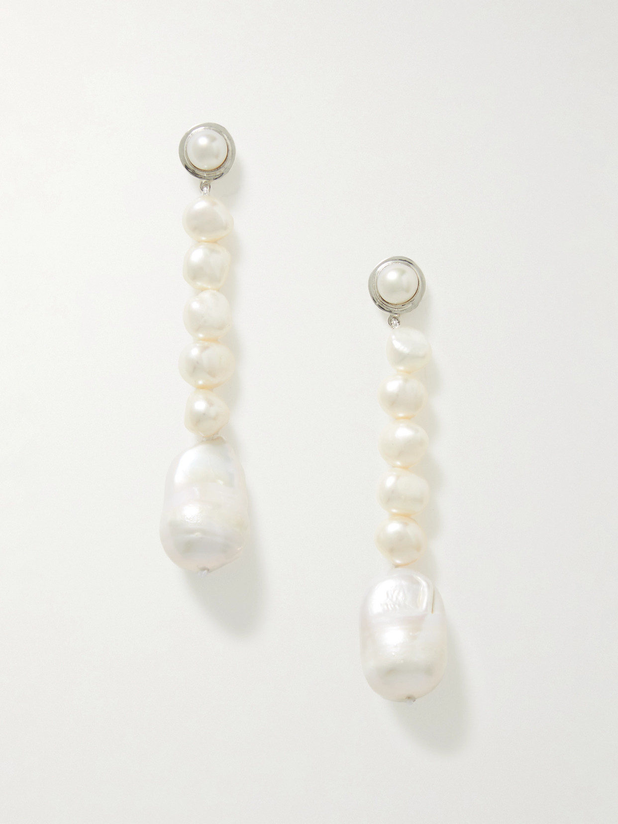 Agmes Emmanuel Recycled Silver Pearl Earrings