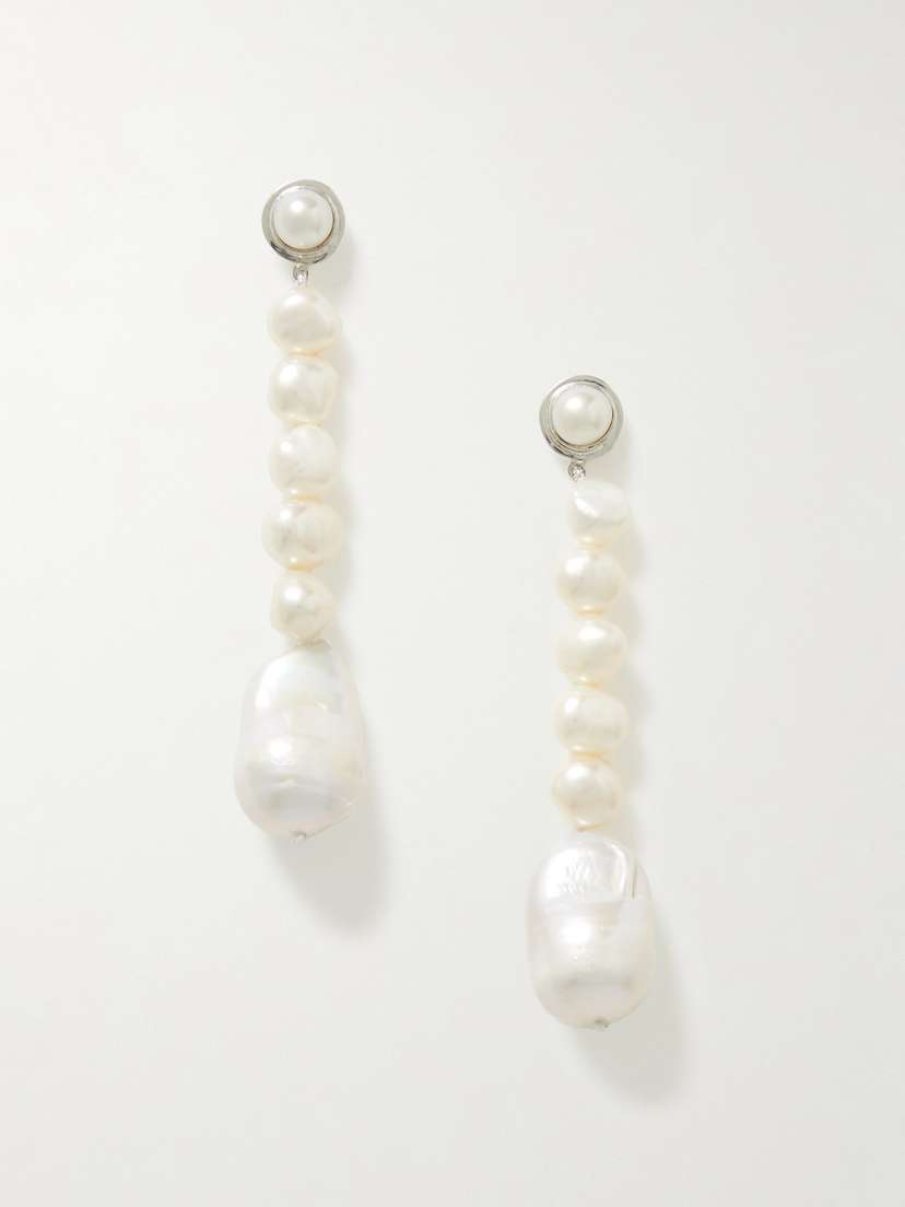 AGMES Emmanuel Recycled Silver Pearl Earrings