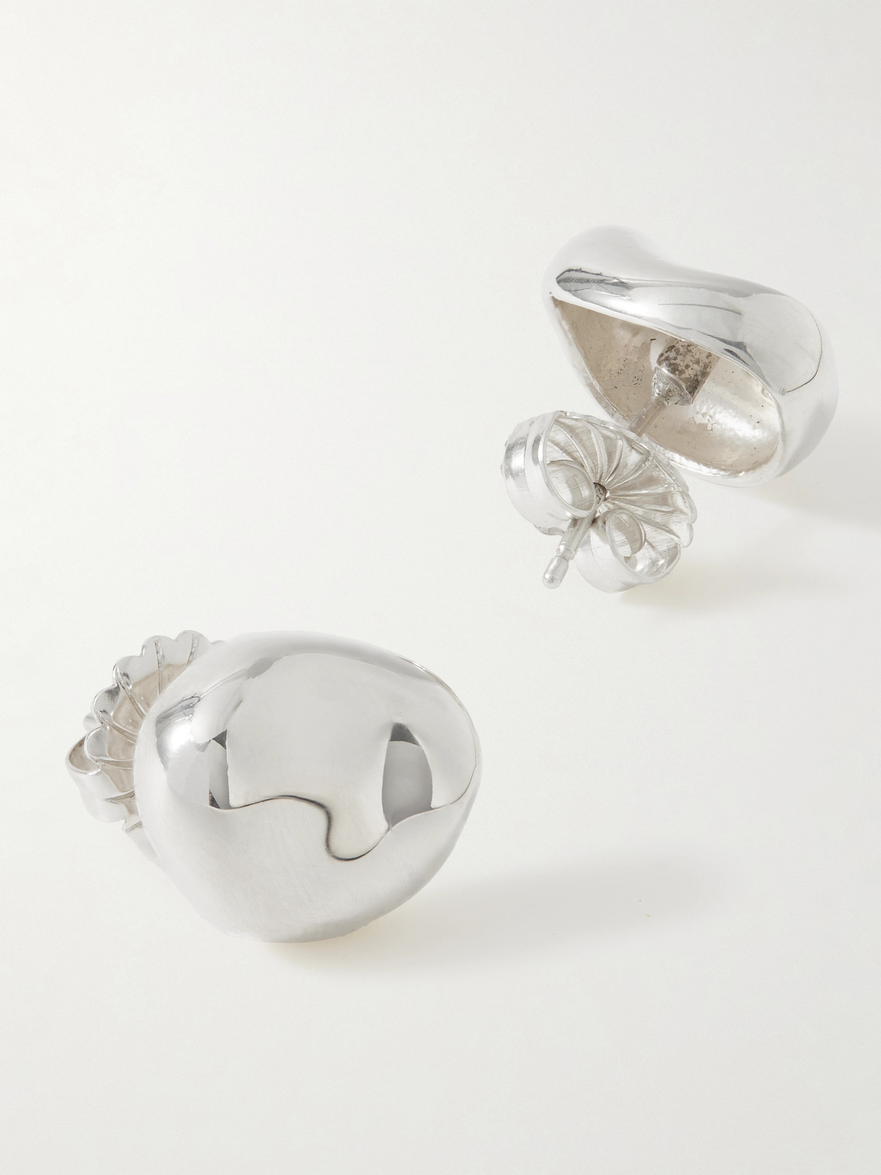 Agmes Gia Small Recycled Silver Earrings In Silver