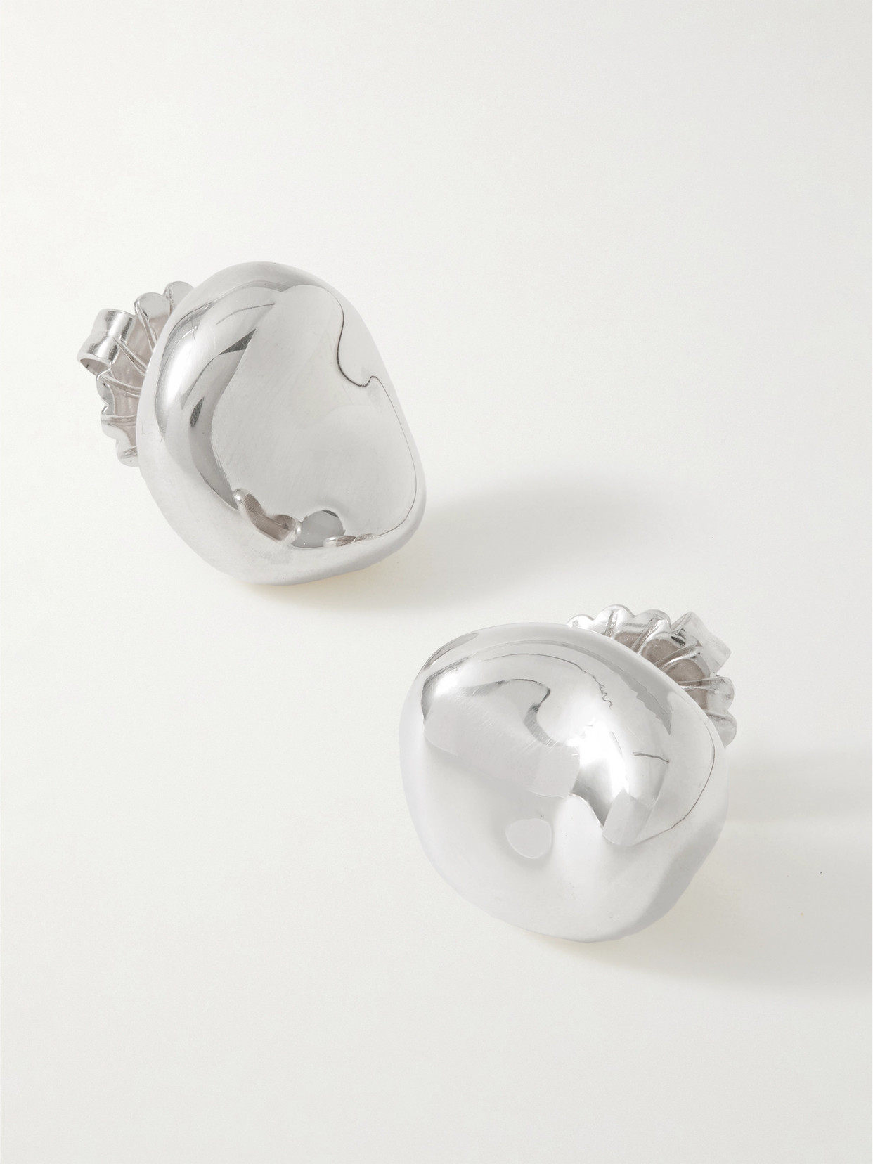 Agmes Gia Small Recycled Silver Earrings In Silver