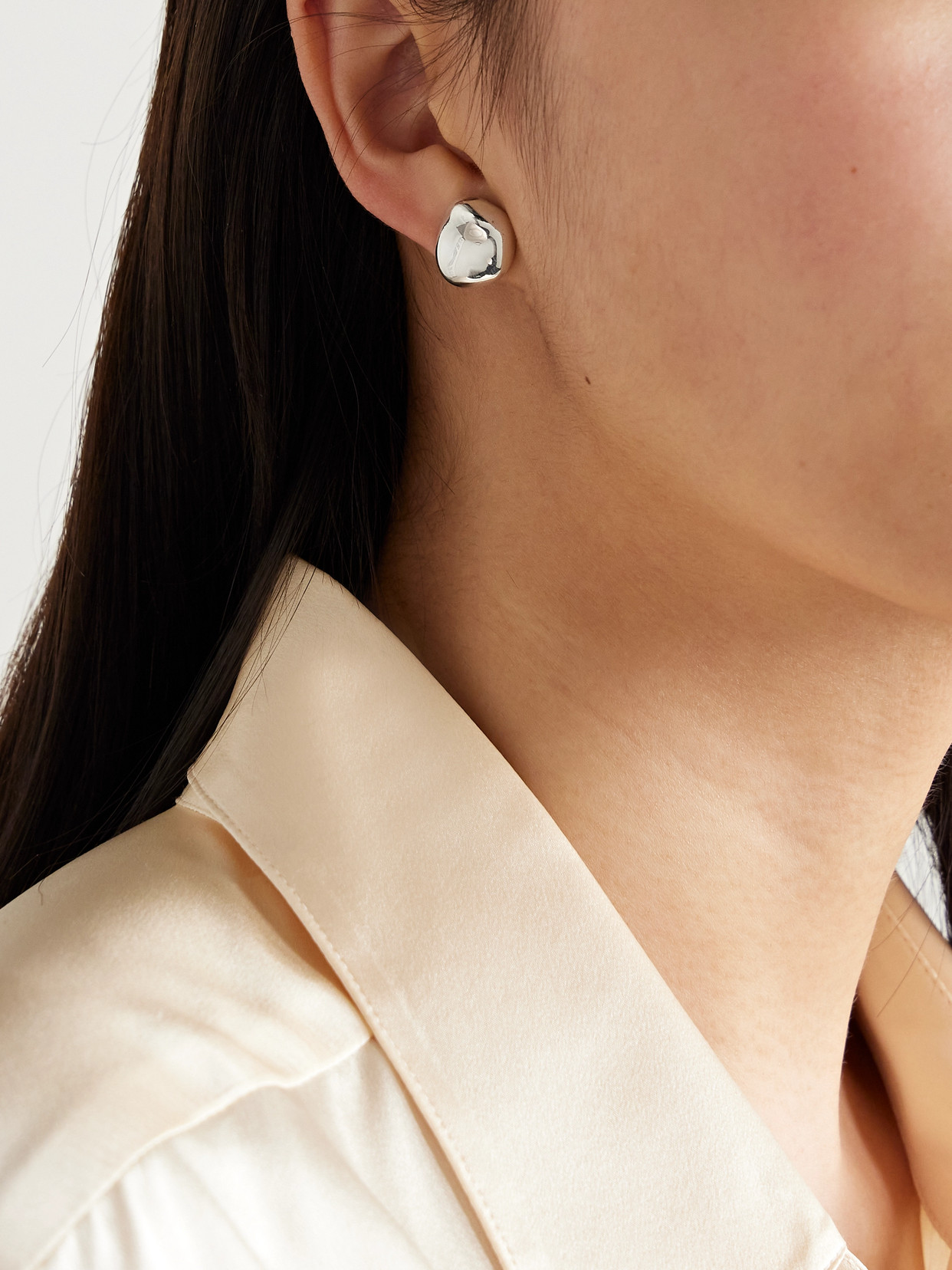Agmes Gia Small Recycled Silver Earrings In Silver