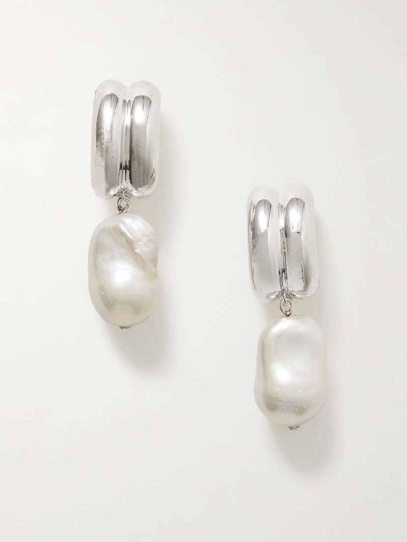 AGMES Juliette Recycled Silver Pearl Earrings