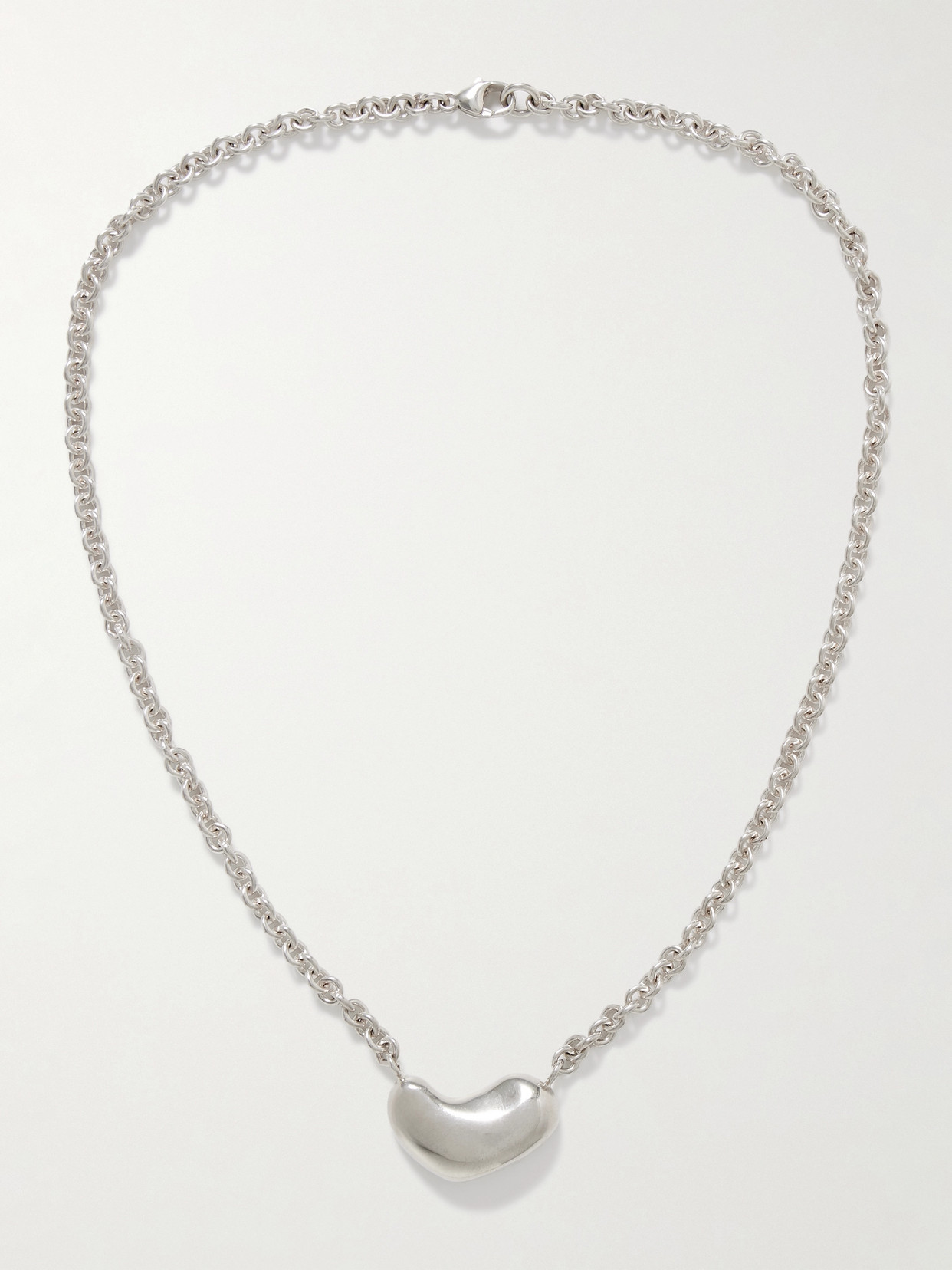Agmes Small Sculpted Heart Recycled Sterling Silver Necklace