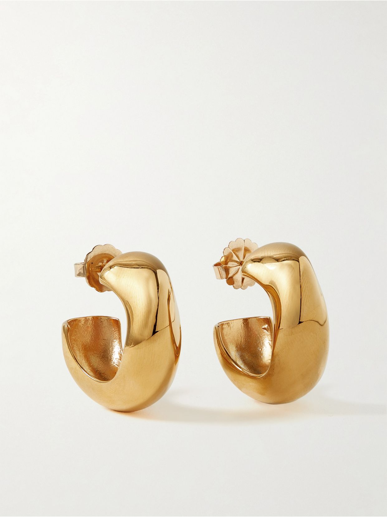 Celia medium gold-plated hoop earrings