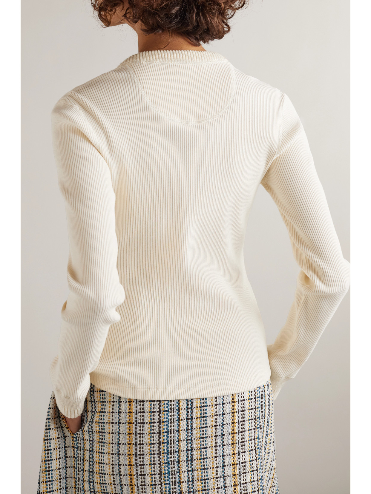 Stretch-Cotton Henley Top