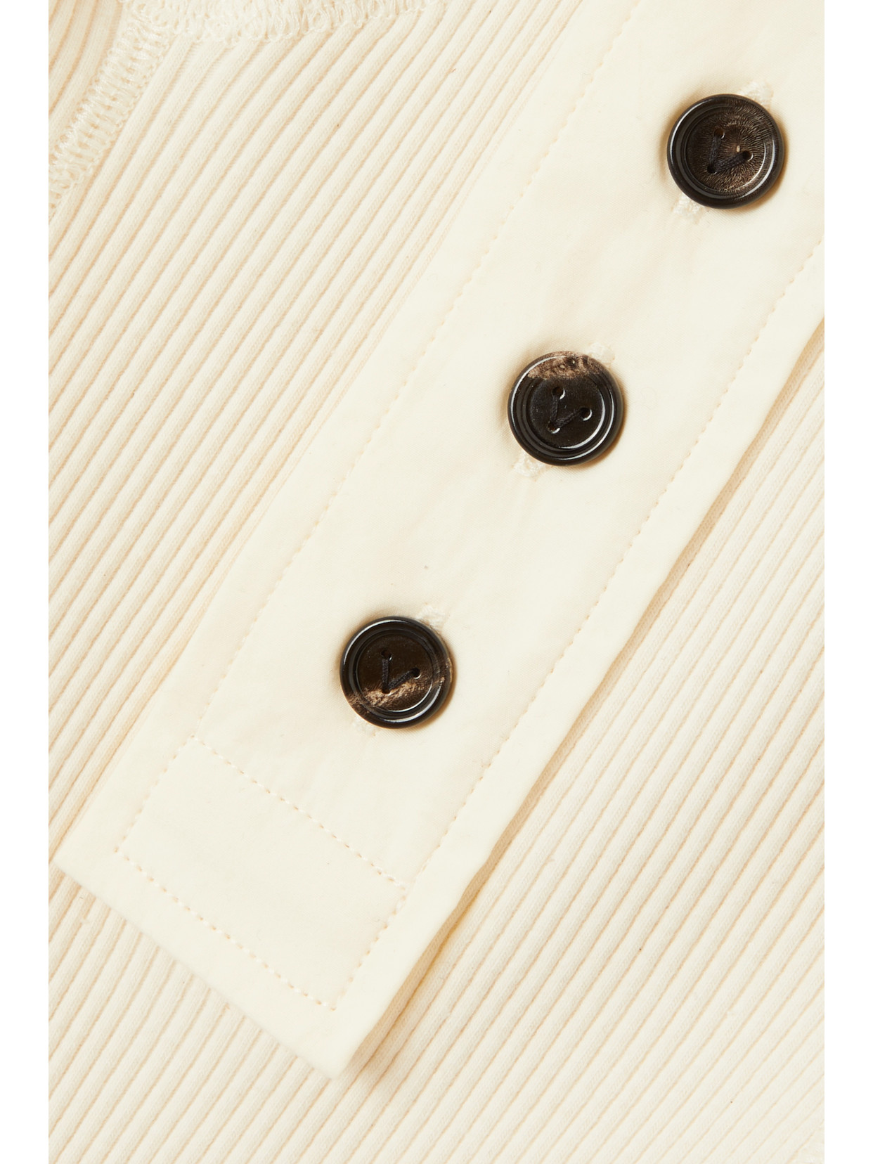 Stretch-Cotton Henley Top