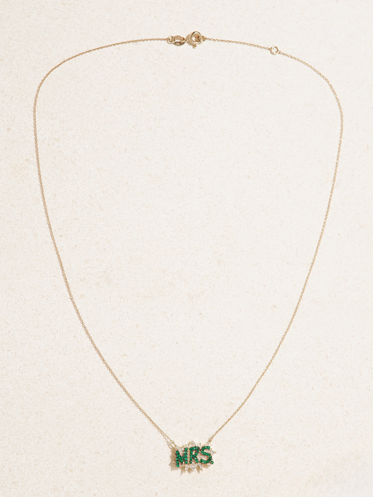 Diane Kordas Mrs. 18-karat Gold, Emerald And Diamond Necklace In Gold