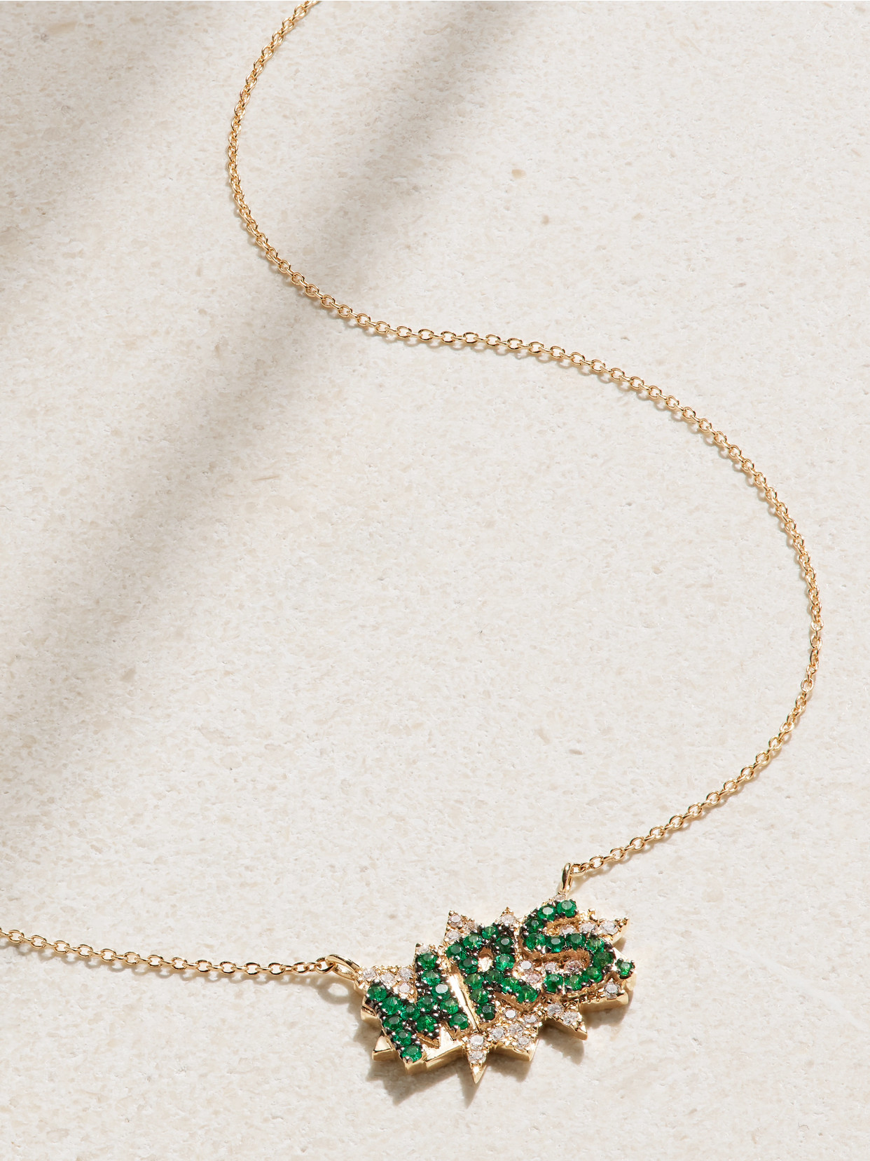 Diane Kordas Mrs. 18-karat Gold, Emerald And Diamond Necklace