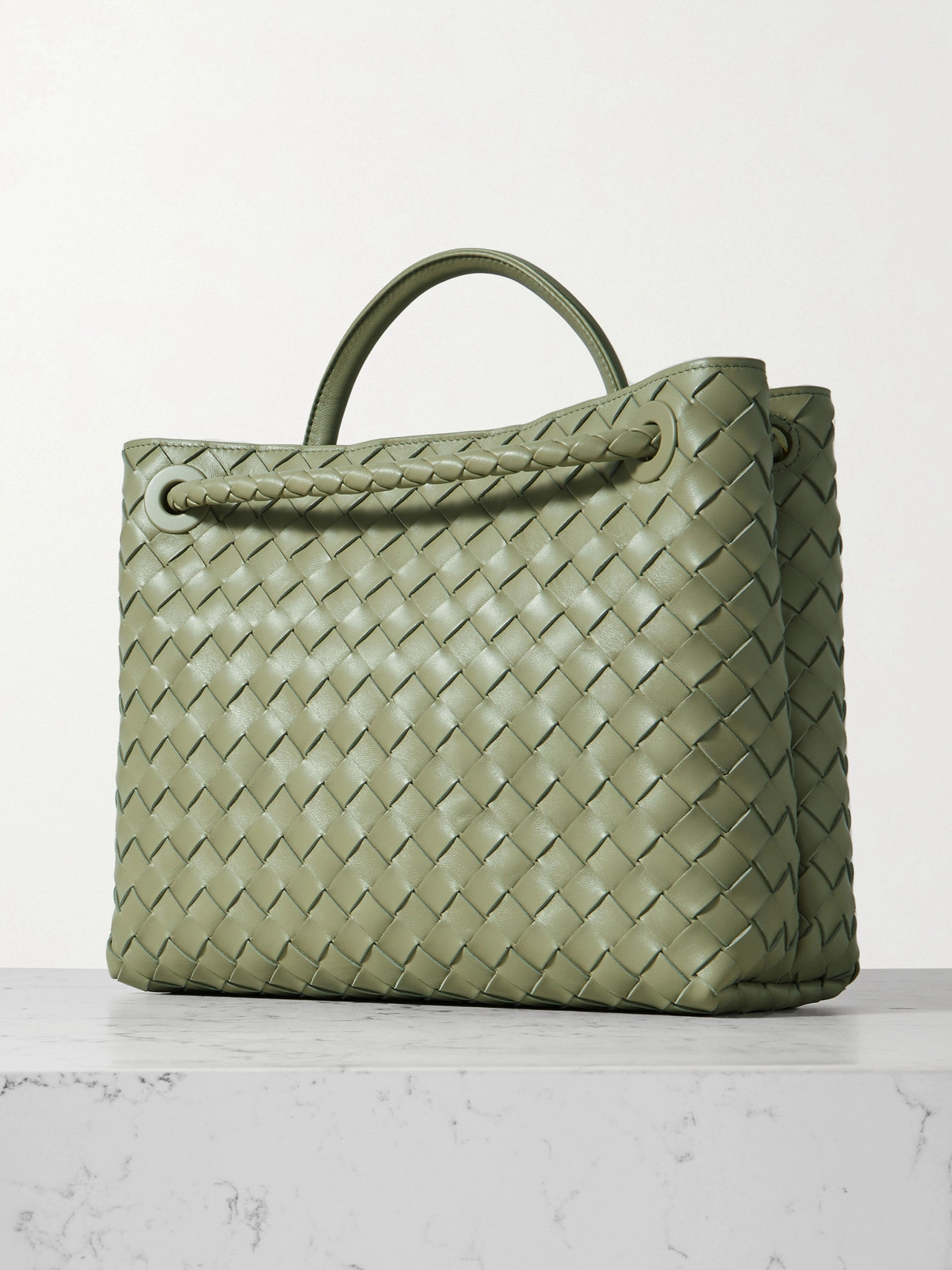 Andiamo Medium Intrecciato Leather Tote