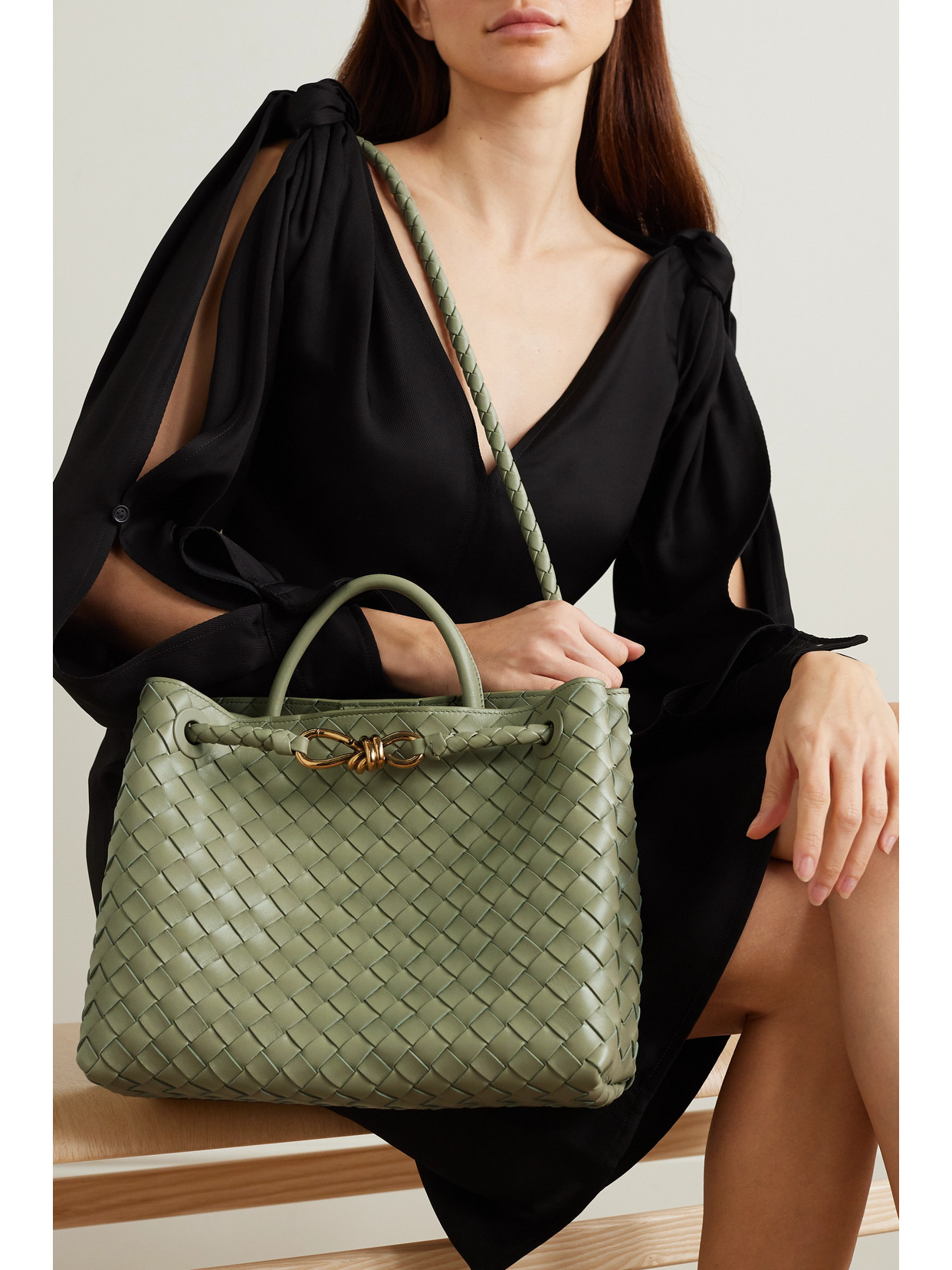 Andiamo Medium Intrecciato Leather Tote