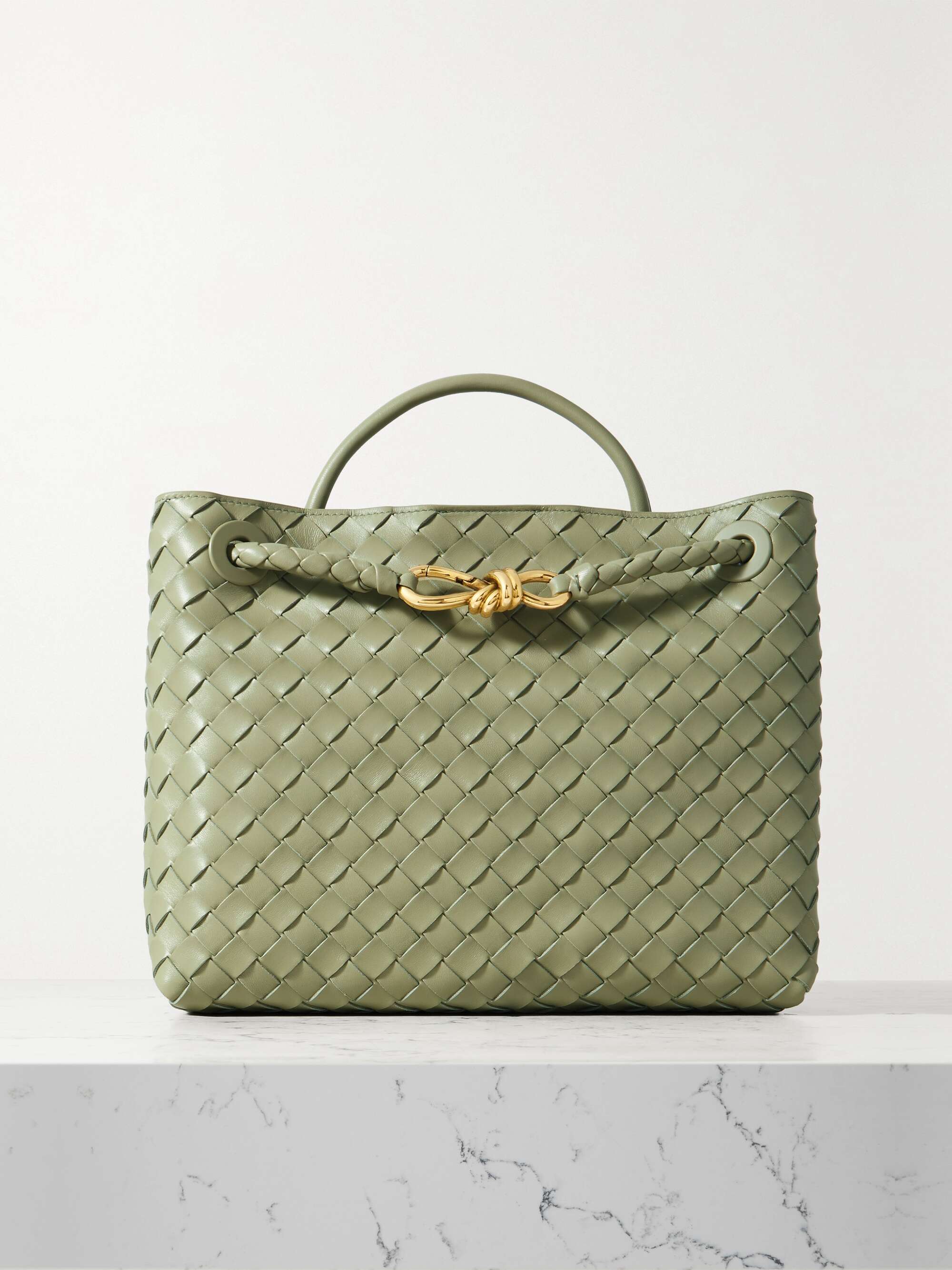 BOTTEGA VENETA Andiamo medium embellished intrecciato leather tote ...