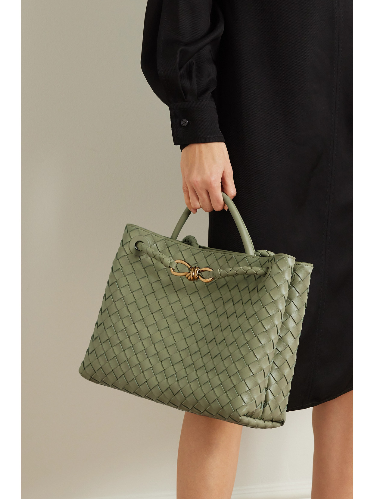 Andiamo Medium Intrecciato Leather Tote