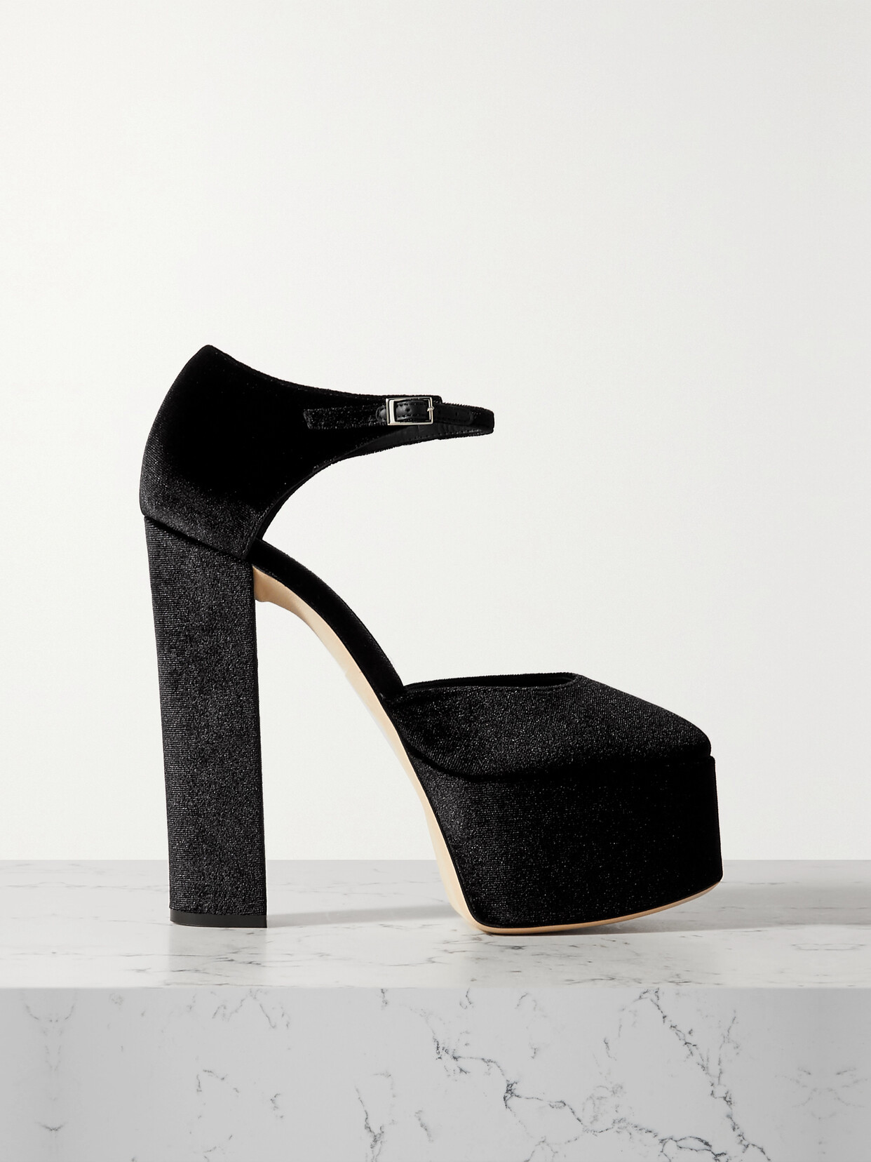 Giuseppe Zanotti Velvet Platform Pumps In Black