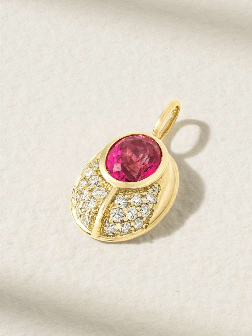 Mason and Books Love Bug 14-karat , Topaz And Diamond Pendant