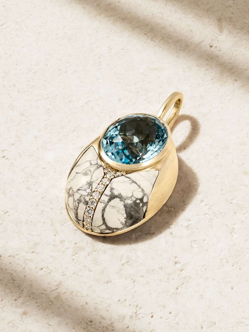 Mason and Books Big Love Bug 14-karat Gold Multi-stone Pendant