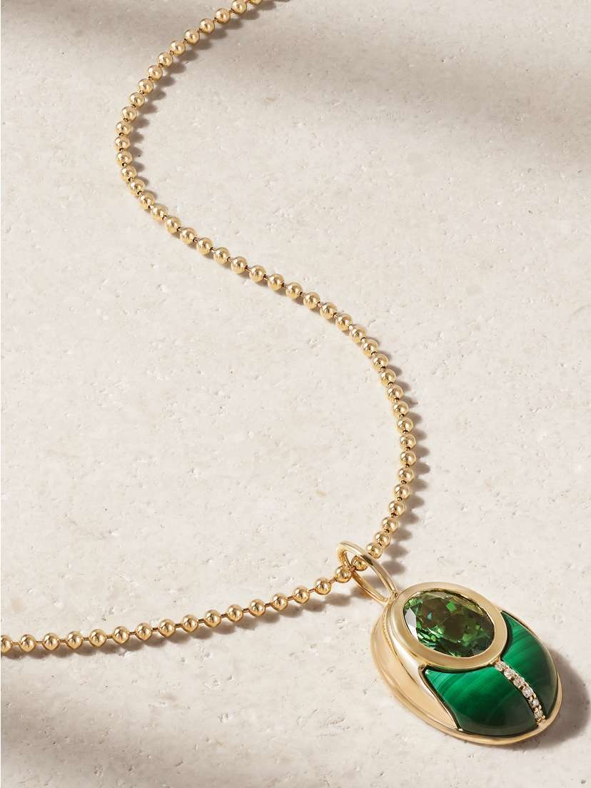 Mason and Books Love Bug 14-karat Gold Multi-stone Necklace