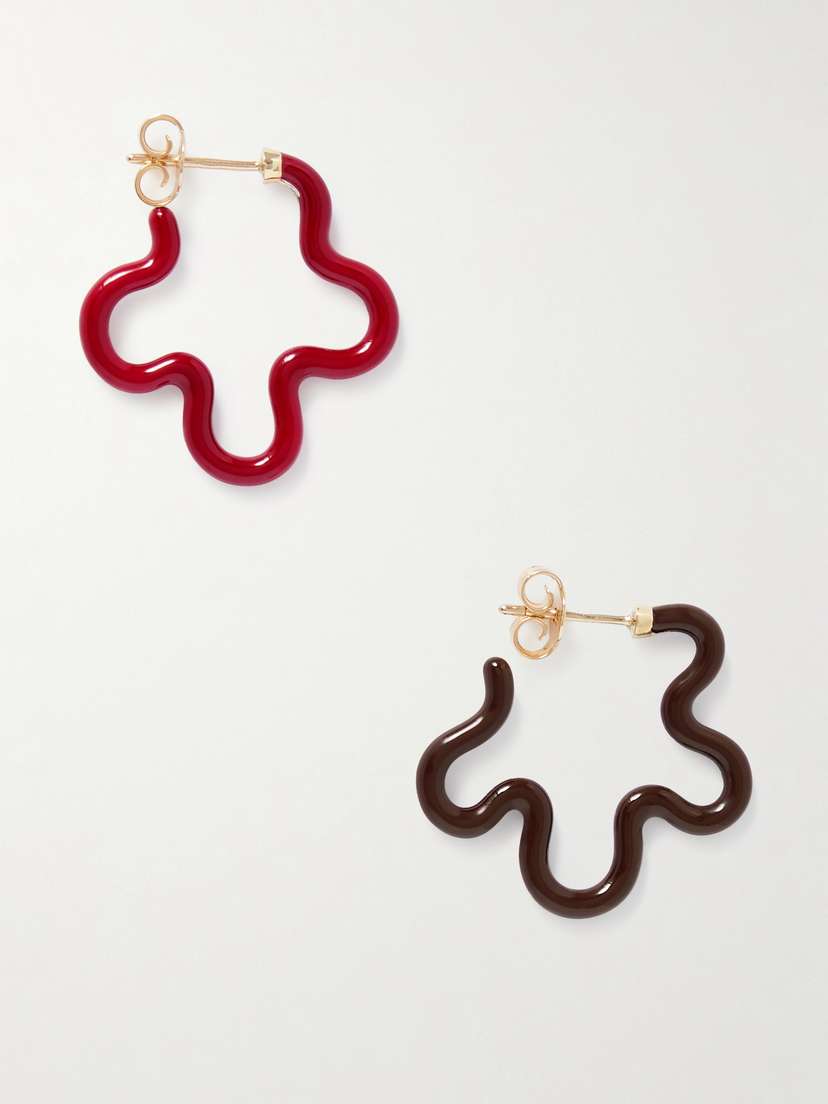 Bea Bongiasca Gold, Silver And Enamel Earrings
