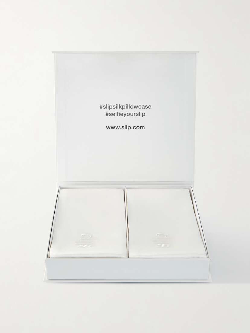 Slip Set Of Two Embroidered Silk King Pillowcases