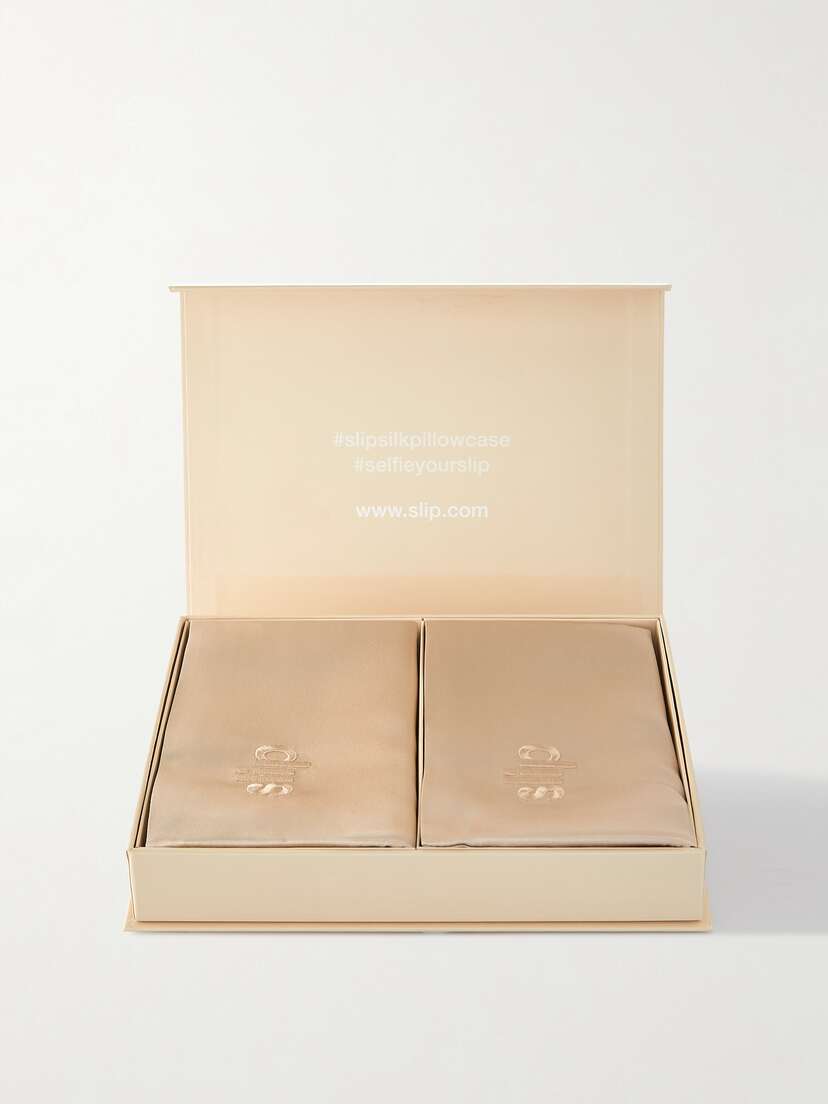 Slip Set Of Two Embroidered silk™ Queen Pillowcases