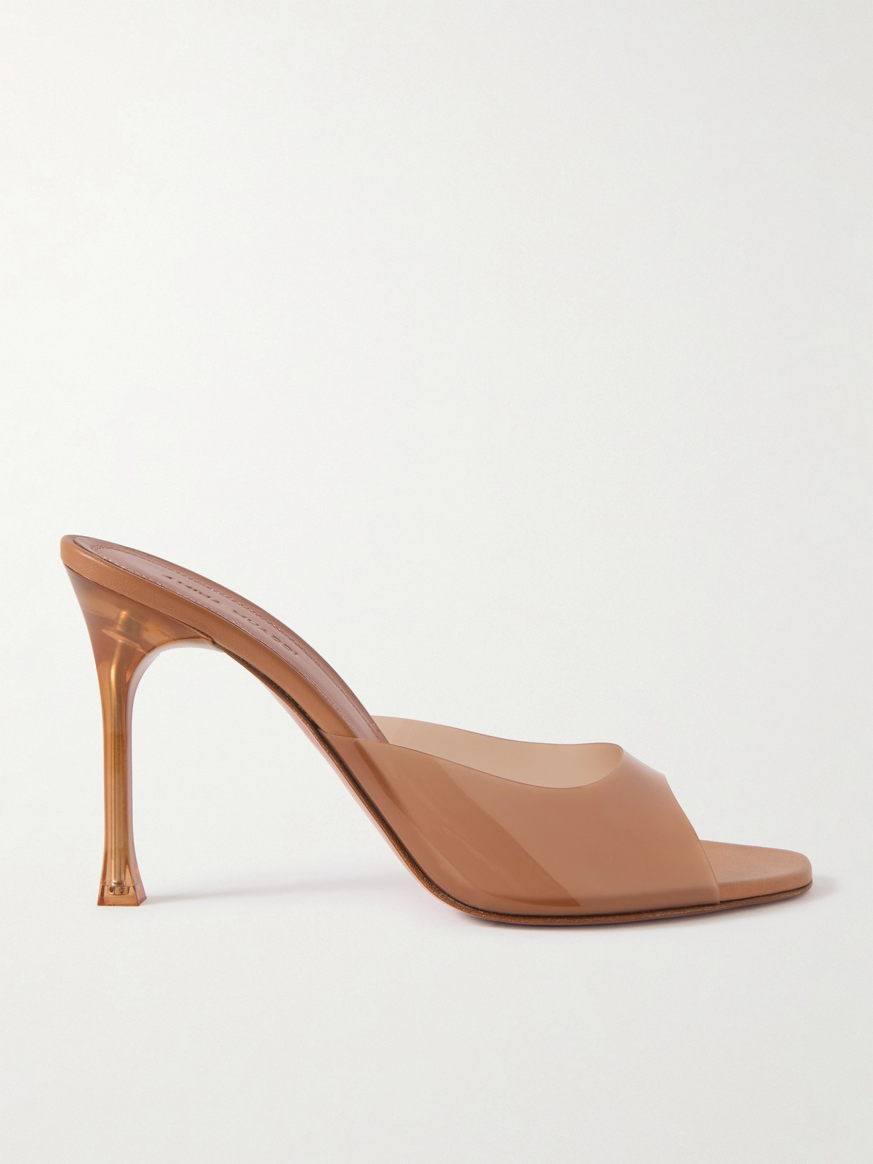 Amina Muaddi Alexa Pvc Mules In Neutrals