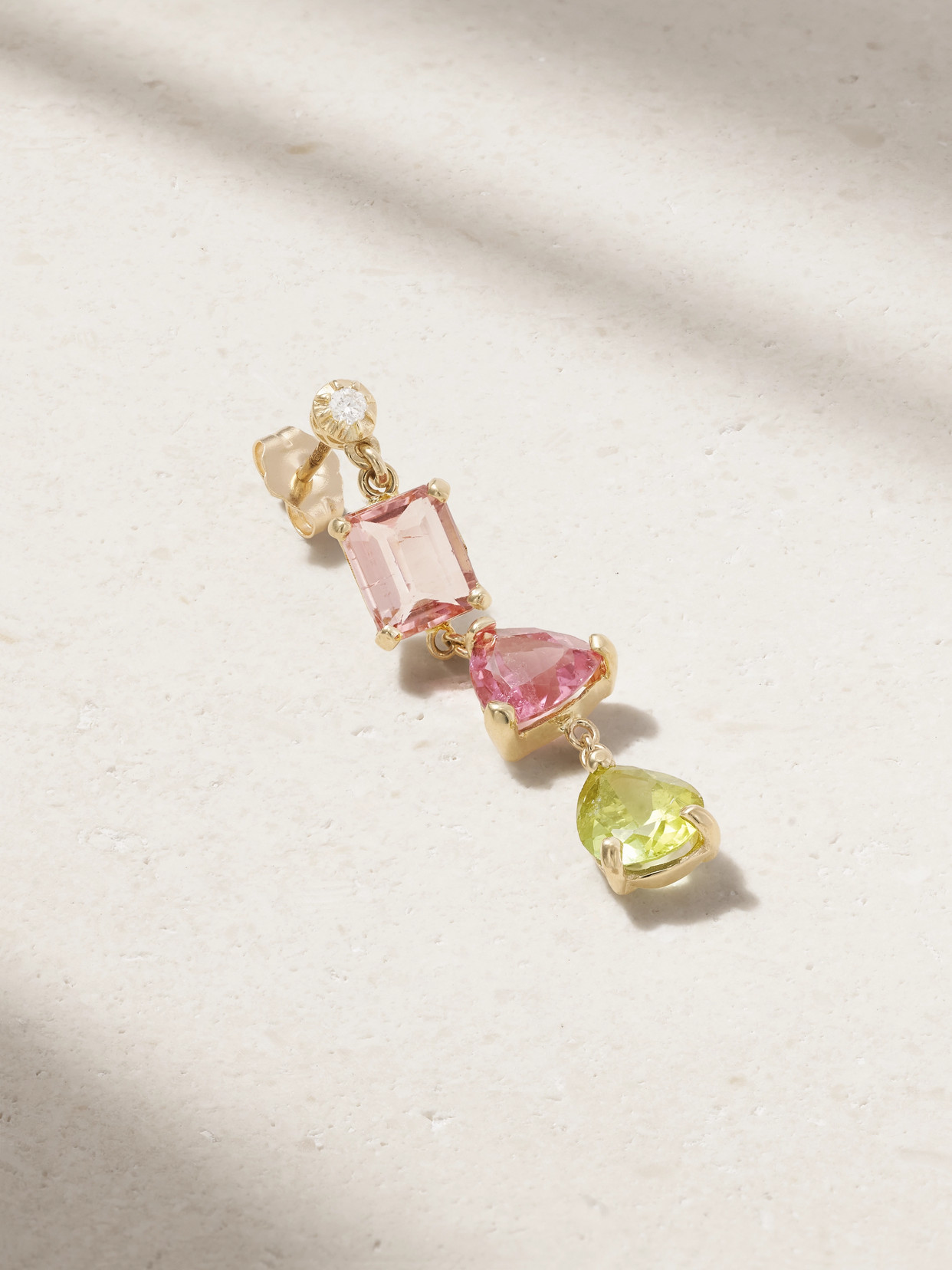 Jacquie Aiche - 14-karat Gold Multi-stone Single Earring - Green