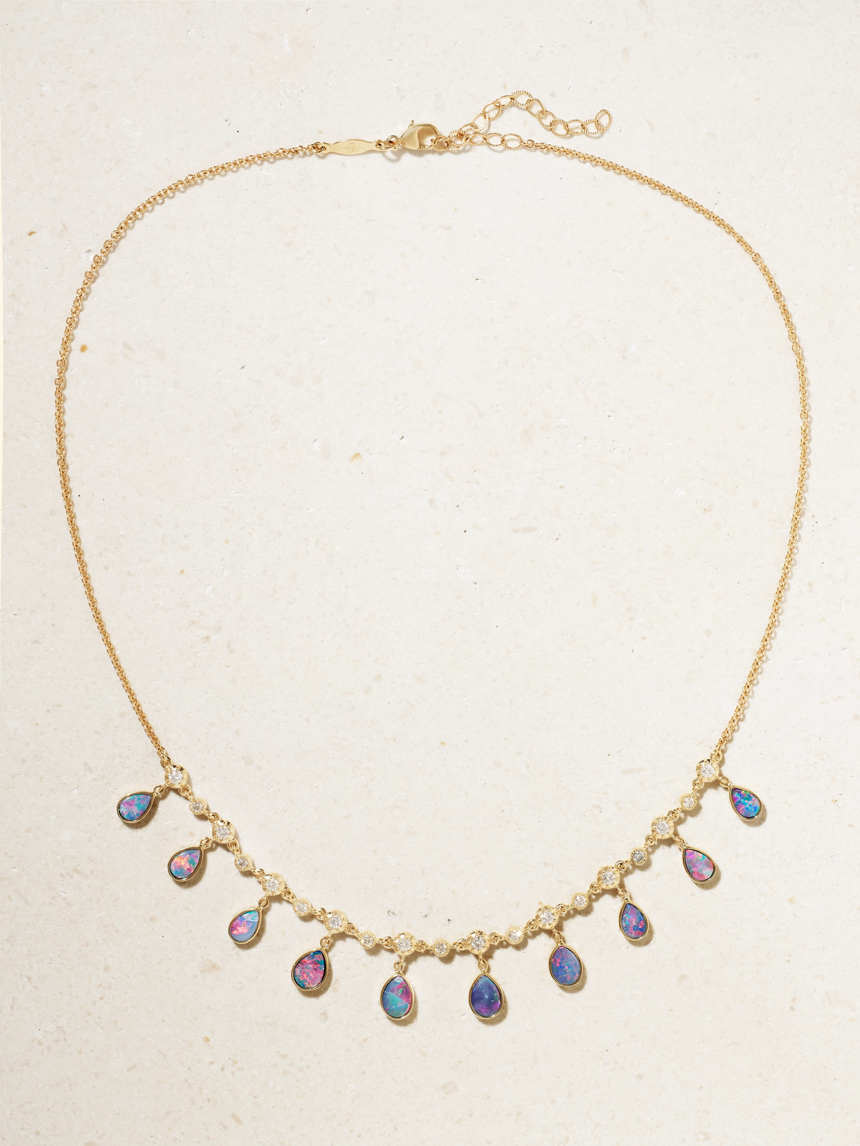 Jacquie Aiche Shaker 14-karat Gold, Diamond And Opal Necklace