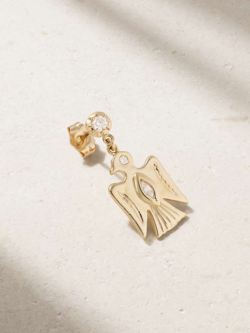 Jacquie Aiche Thunderbird 14-karat Gold Diamond Single Earring