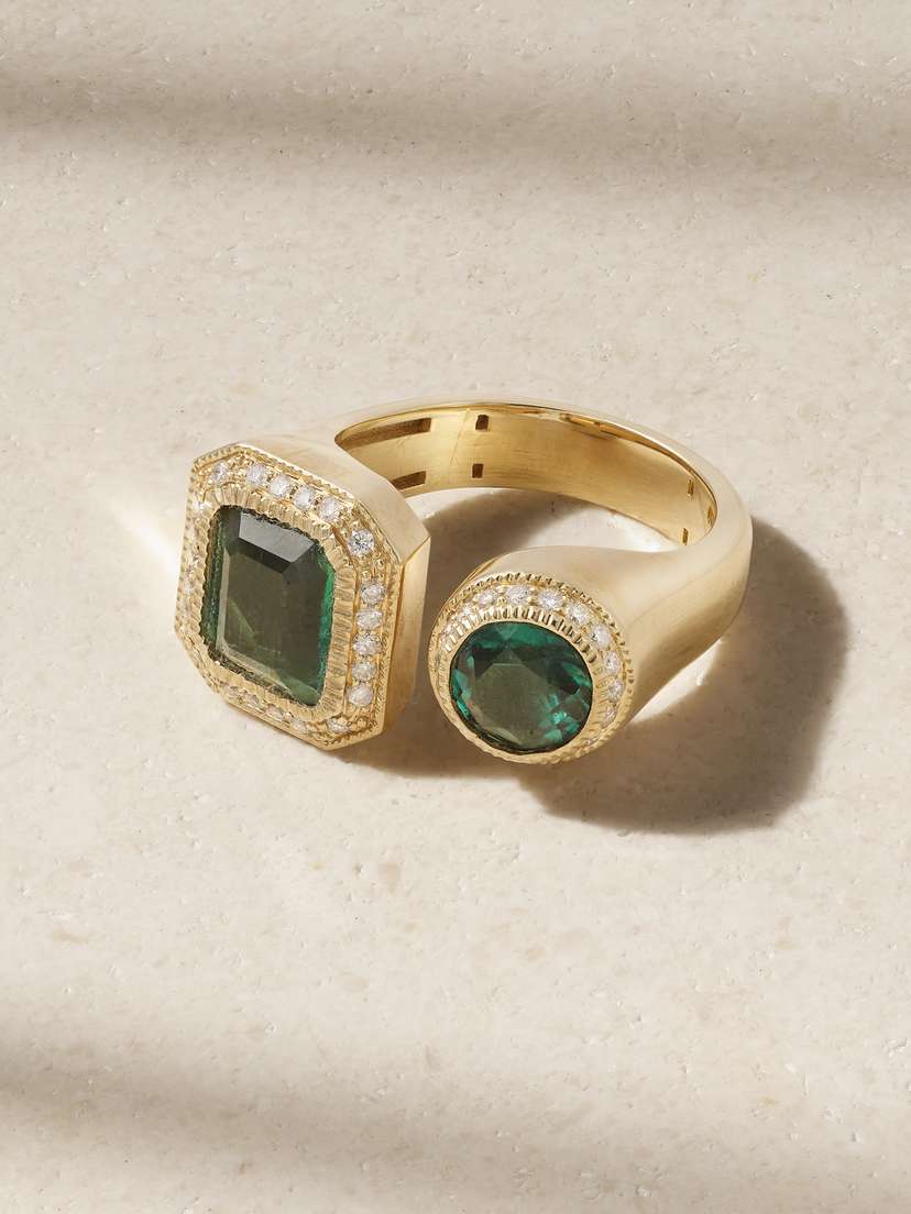 Jacquie Aiche 14-karat Gold, Diamond And Emerald Ring