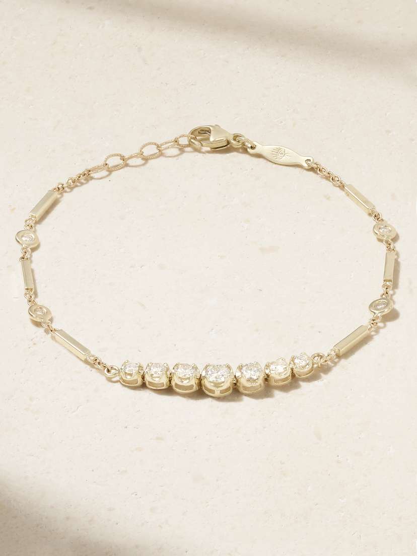 Jacquie Aiche Kate 14-karat Gold Diamond Bracelet