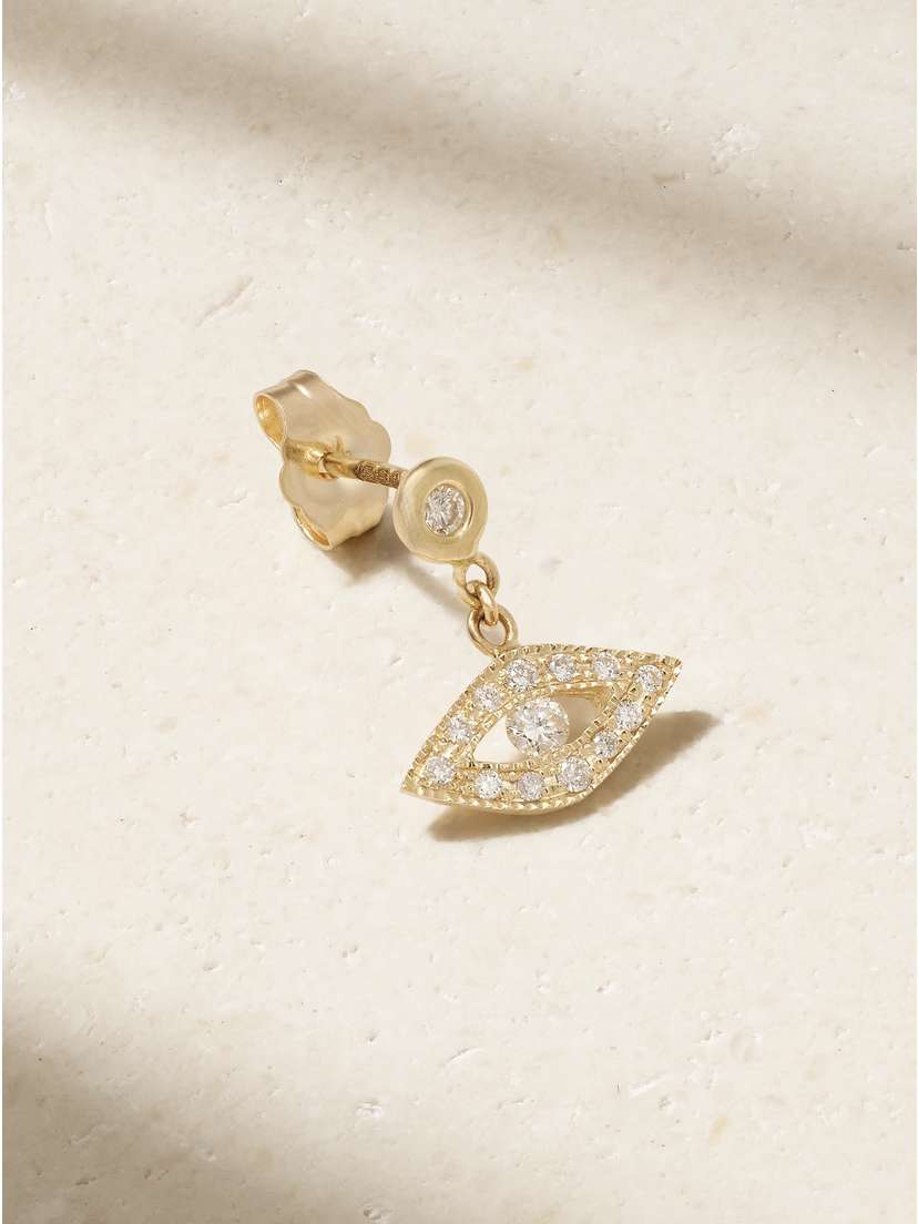 Jacquie Aiche 14-karat Gold Diamond Earring