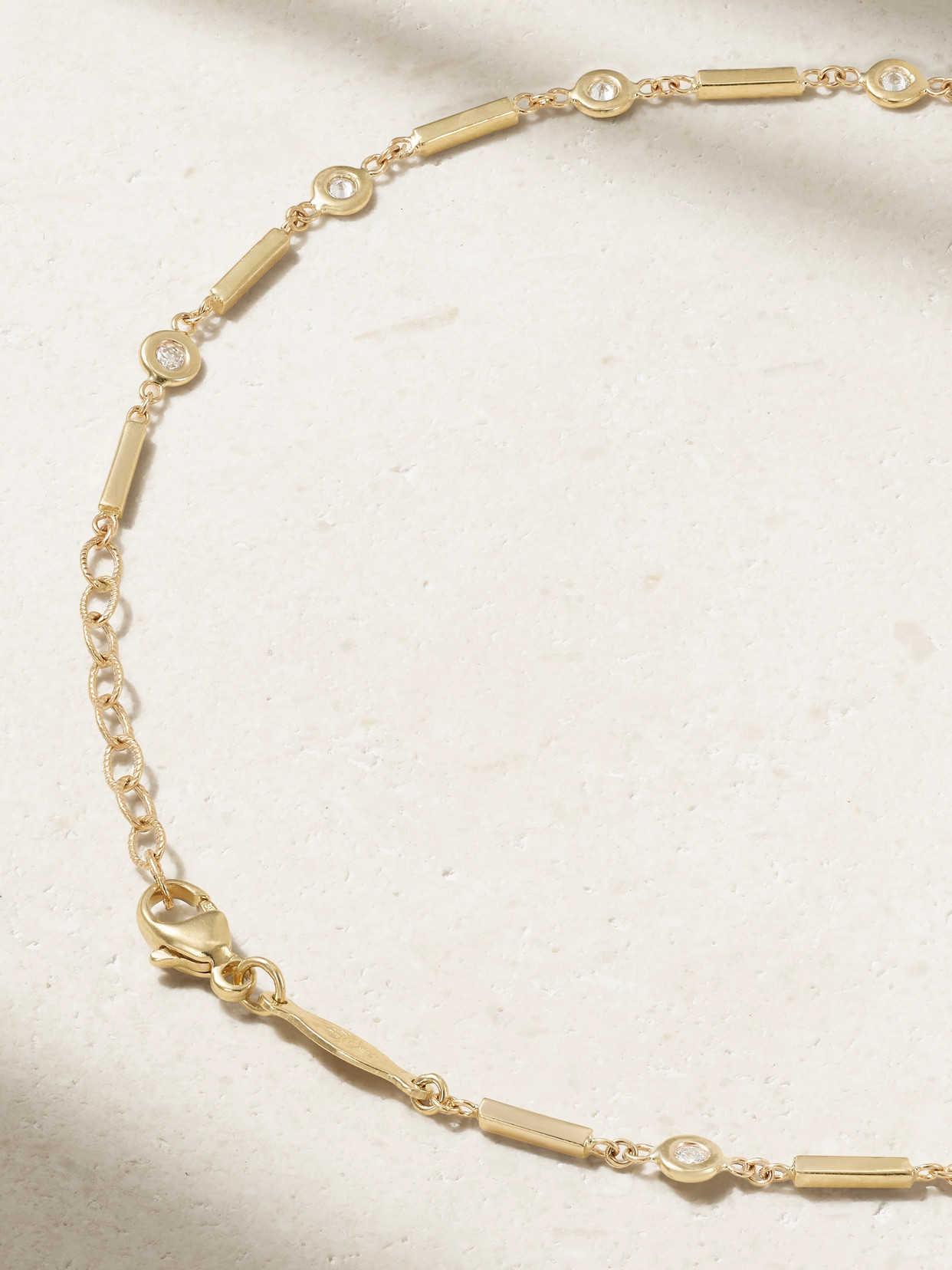 Shop Jacquie Aiche 14-karat Gold Diamond Anklet