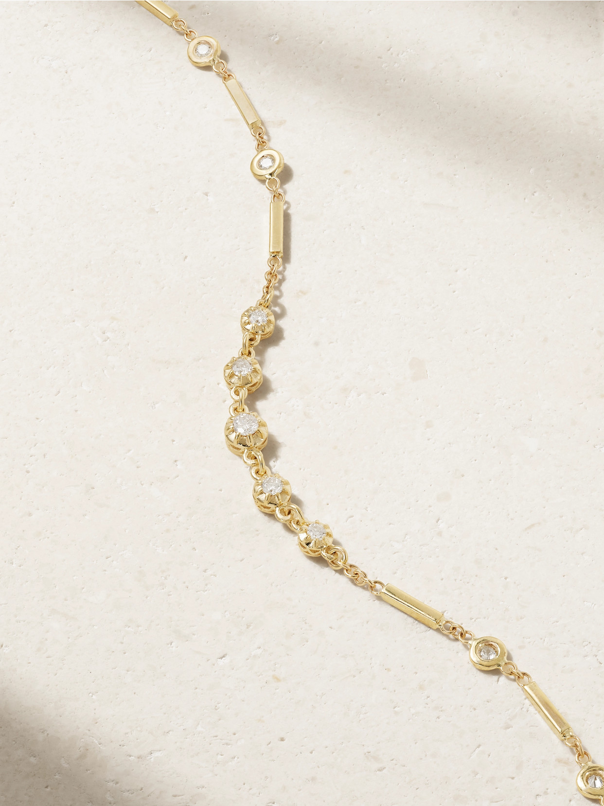 Shop Jacquie Aiche 14-karat Gold Diamond Anklet