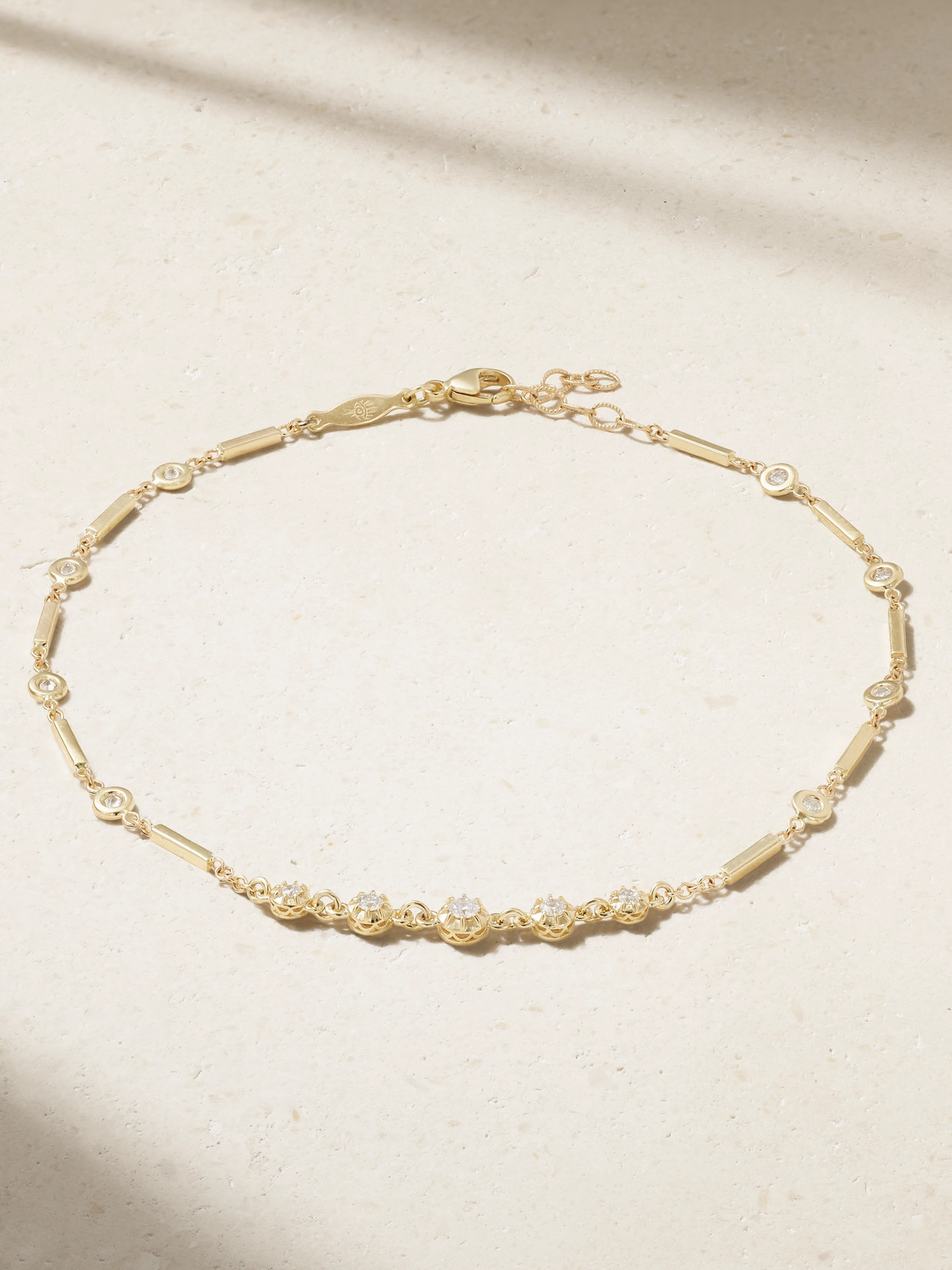 Jacquie Aiche 14-karat Gold Diamond Anklet