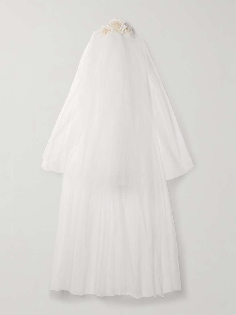 Rodarte Embellished Silk-tulle Veil