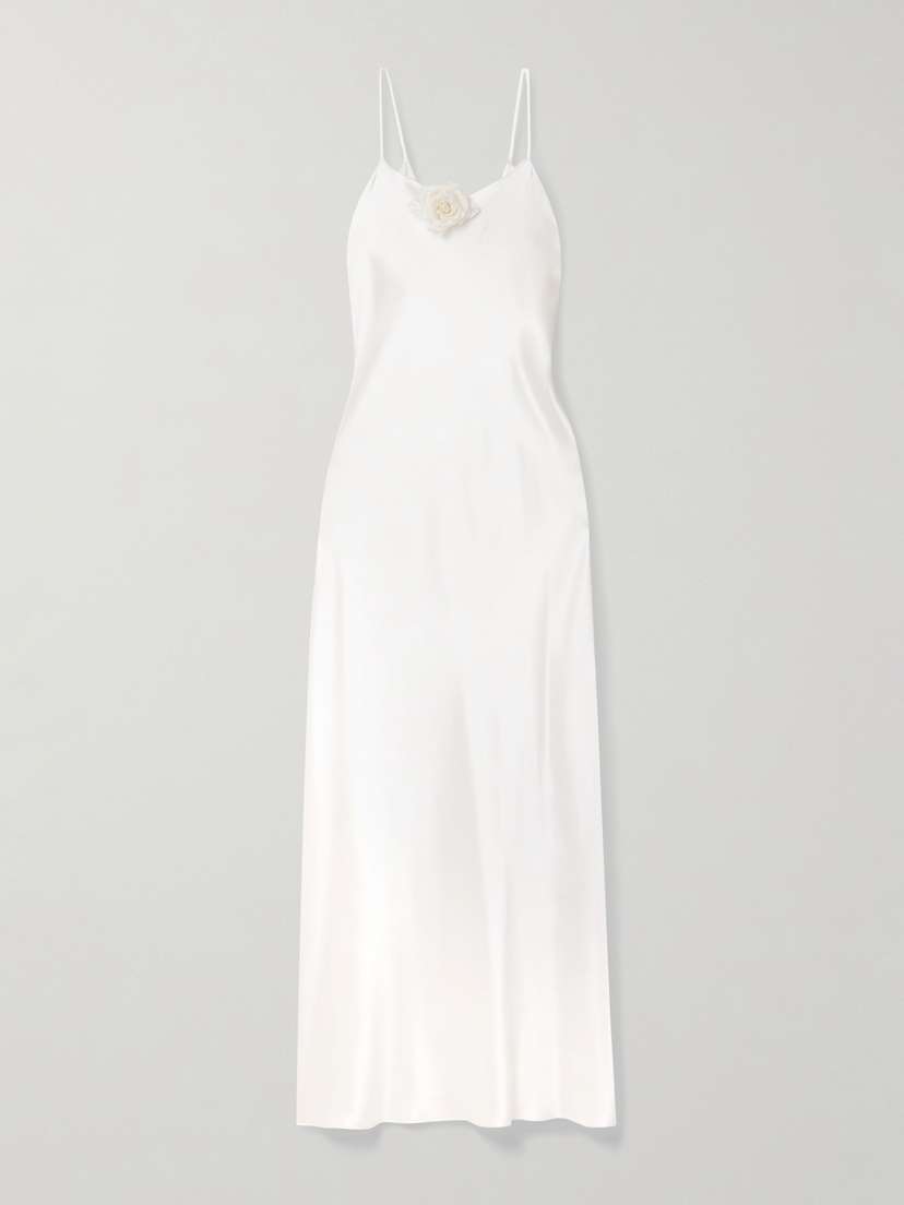 Rodarte Embellished Silk-satin Midi Dress