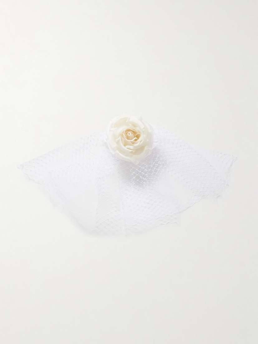 Rodarte Embellished Silk-tulle Veil