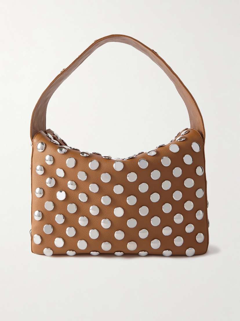 KHAITE Elena Studded Textured-leather Shoulder Bag