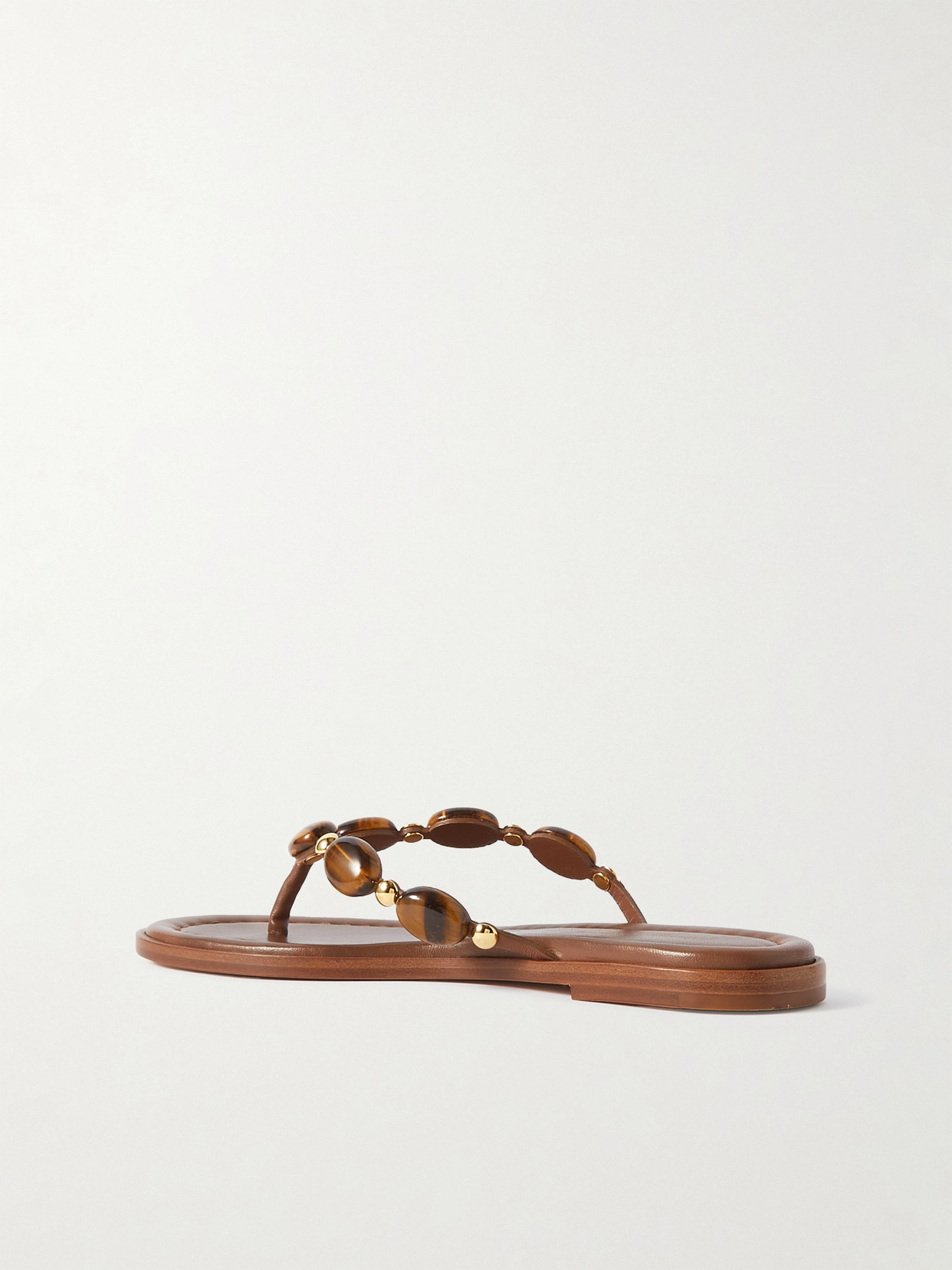 GIANVITO ROSSI SHANTI EMBELLISHED LEATHER THONG SANDALS