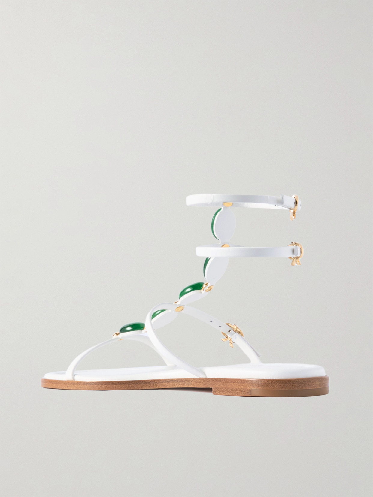 Gianvito Rossi Shanti Embellished Leather Sandals In White