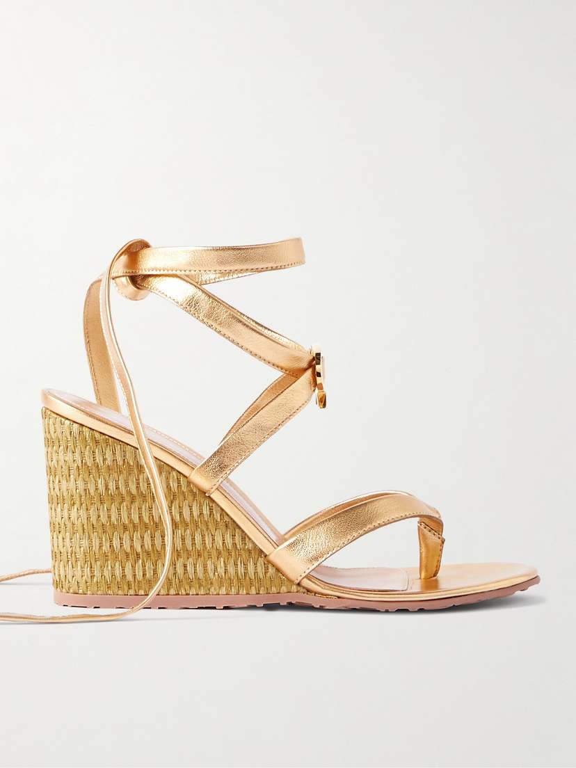 Gianvito Rossi Oleg 85 Leather Wedge Sandals