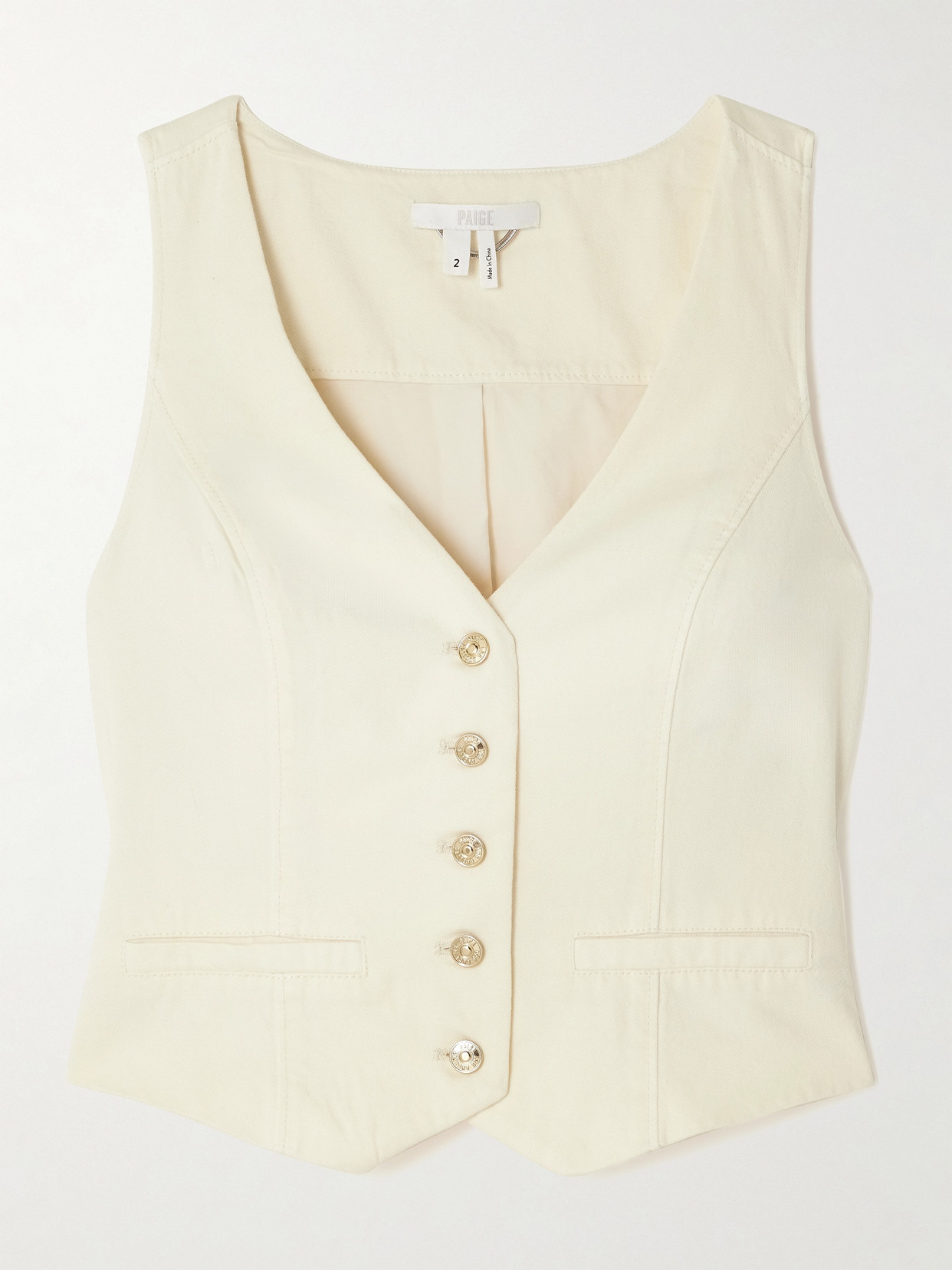 Paige Antonella Denim Vest In White