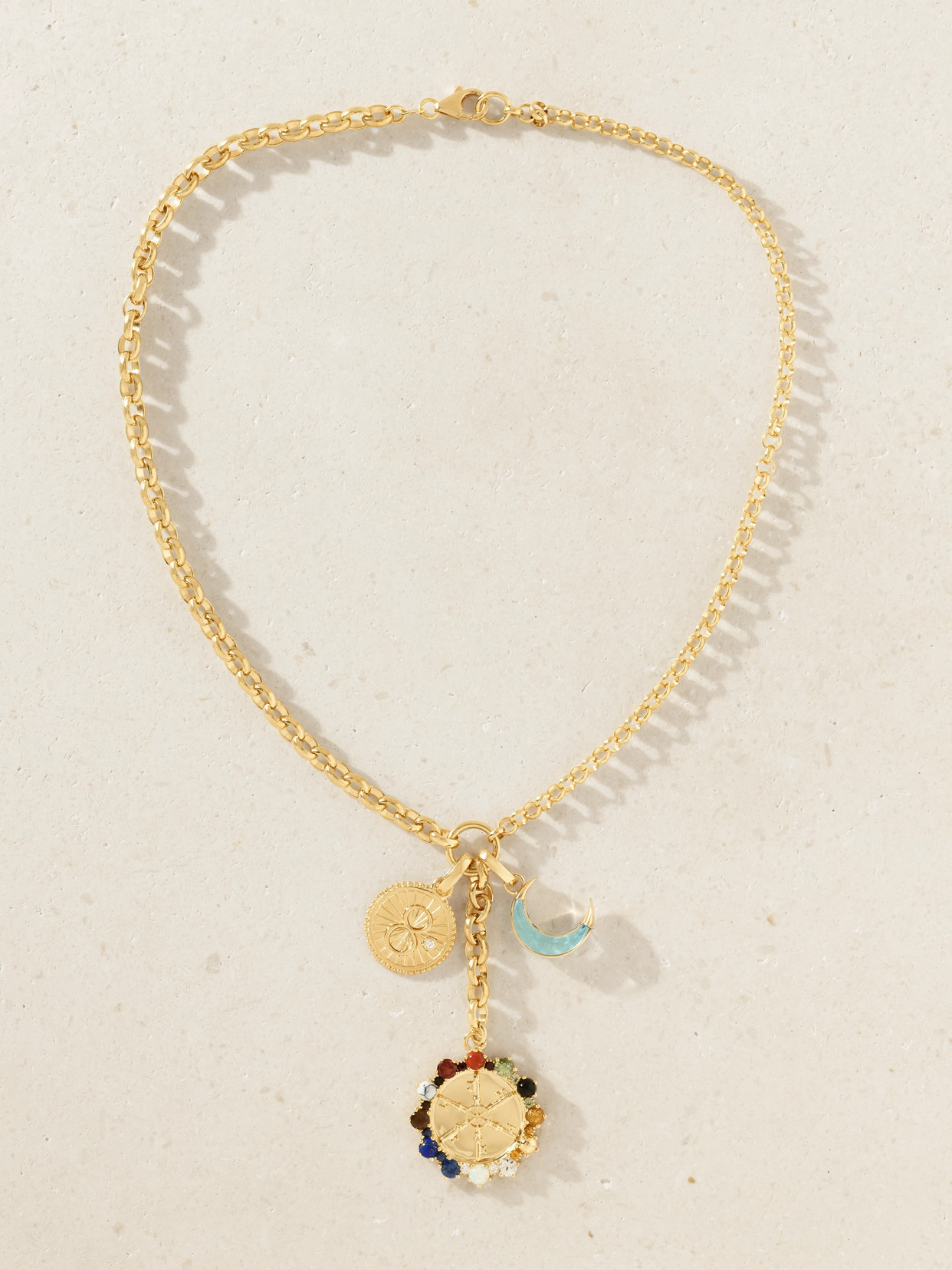 Foundrae - Aether 18-karat Gold And Enamel Multi-stone Necklace - One size