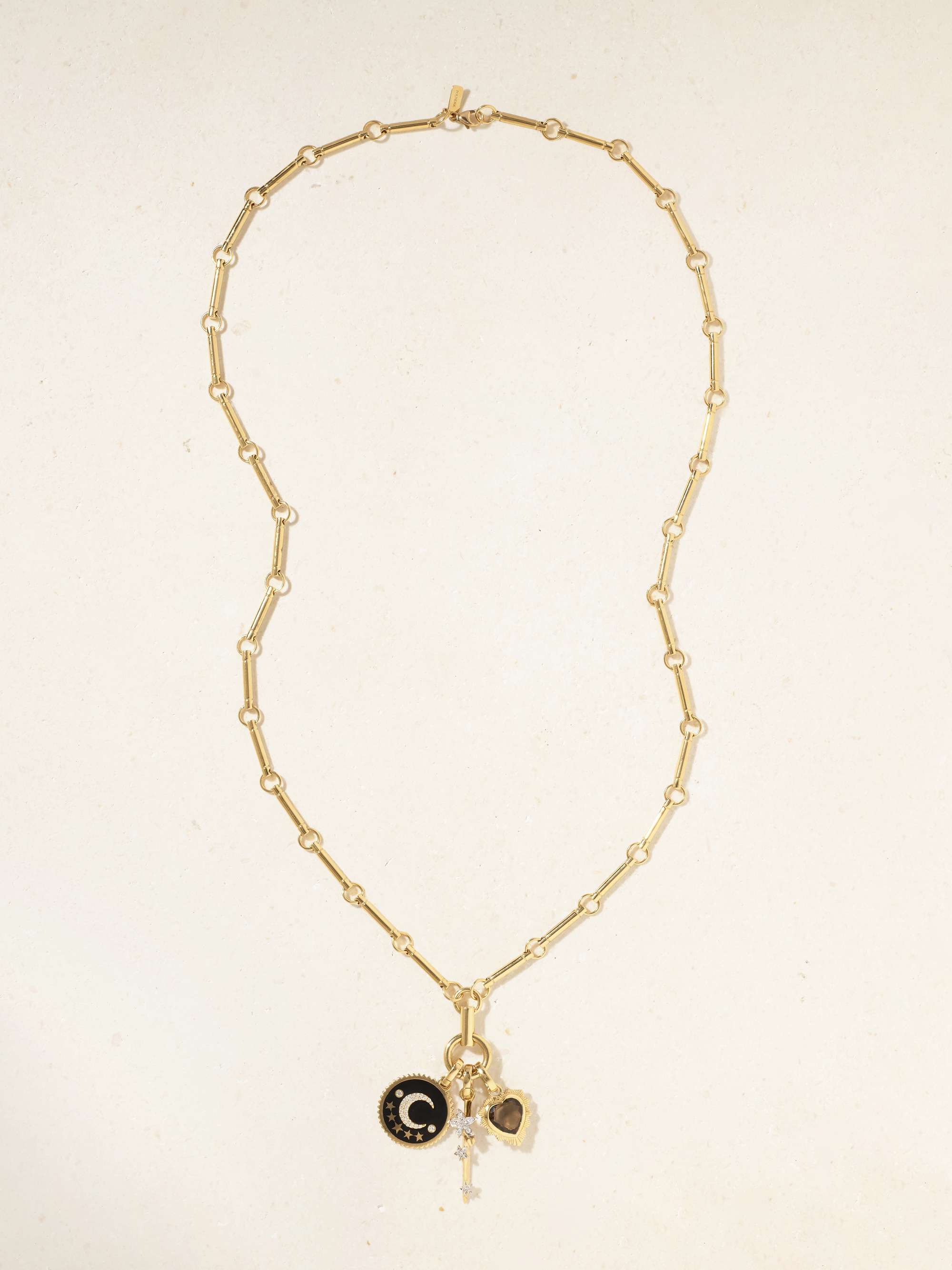 FOUNDRAE 18-karat gold, enamel, diamond and quartz necklace FOUNDRAE 18-karat gold, enamel, diamond and quartz necklace