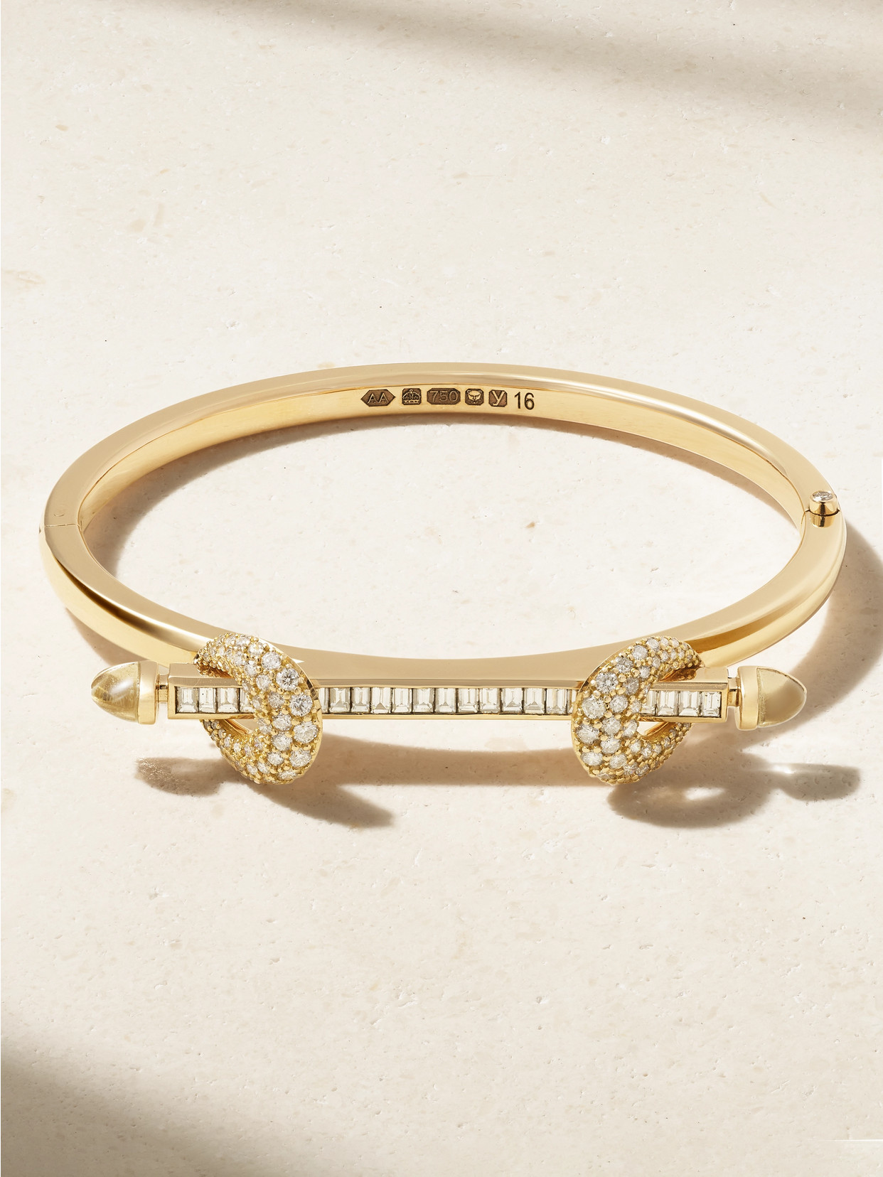 Ananya Chakra Icon 18-karat Yellow Gold, Diamond And Quartz Bangle