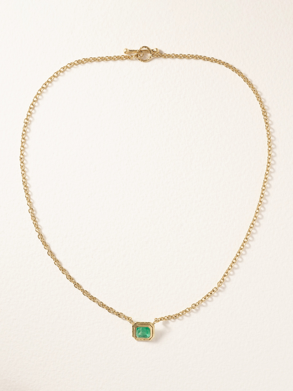Octavia Elizabeth Seagrape 18-karat Recycled Gold Emerald Necklace In Green