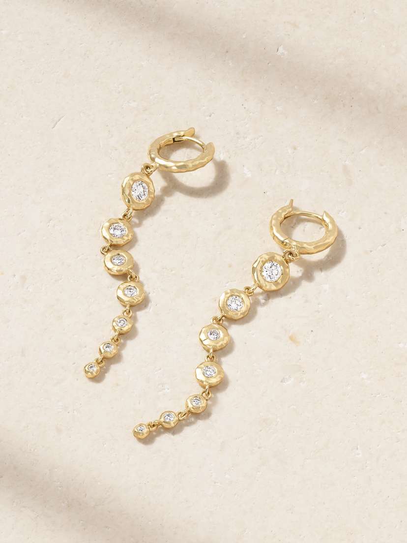 Octavia Elizabeth Charmed Micro Gabby 18-karat Recycled Gold Diamond Hoop Earrings