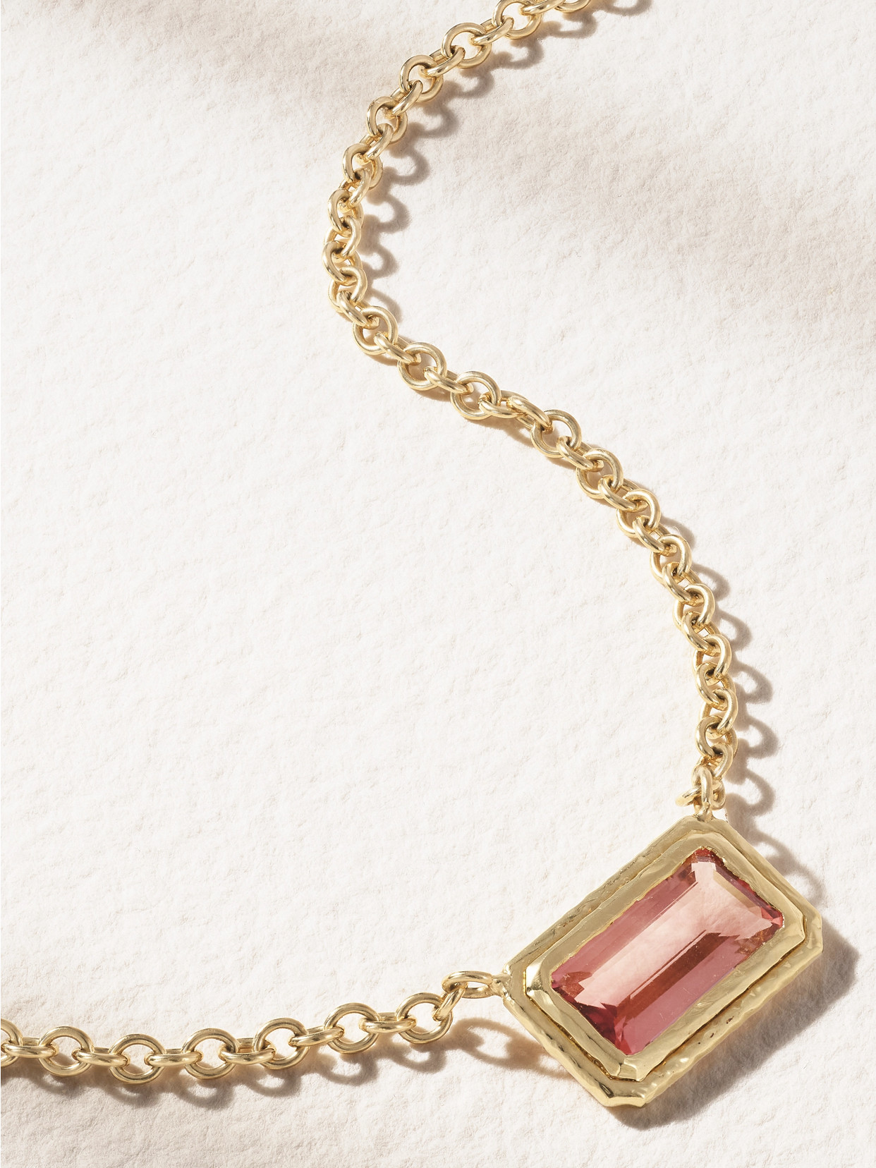 Octavia Elizabeth Elbow Beach 18-karat Recycled Gold Tourmaline Necklace In Pink