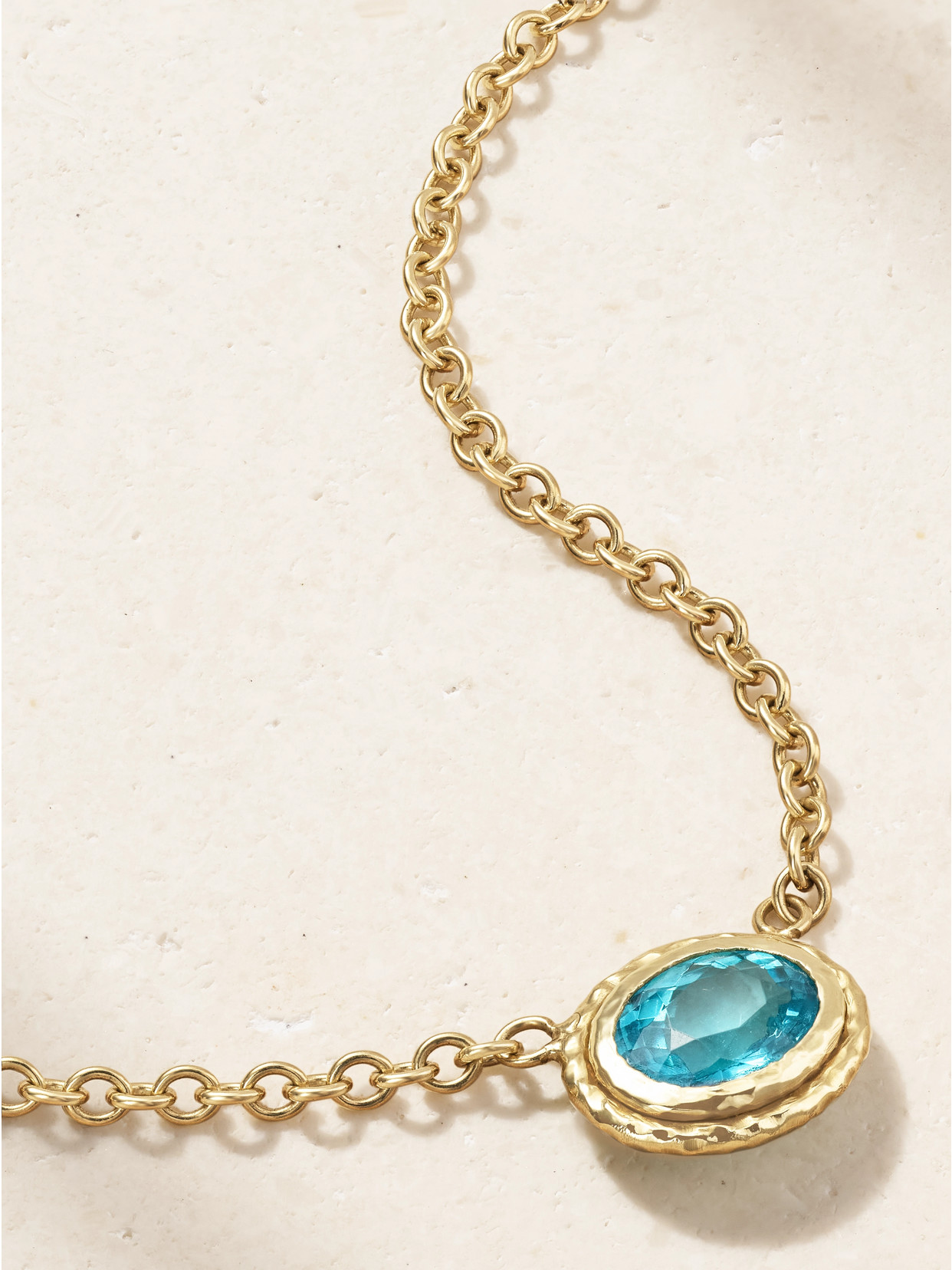 Octavia Elizabeth Horseshoe Bay 18-karat Recycled Gold Apatite Necklace In Blue