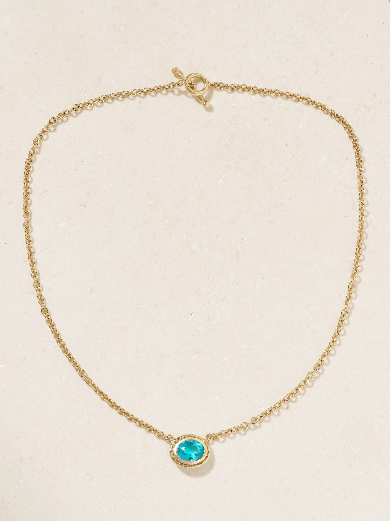 Octavia Elizabeth Horseshoe Bay 18-karat Recycled Gold Apatite Necklace In Blue