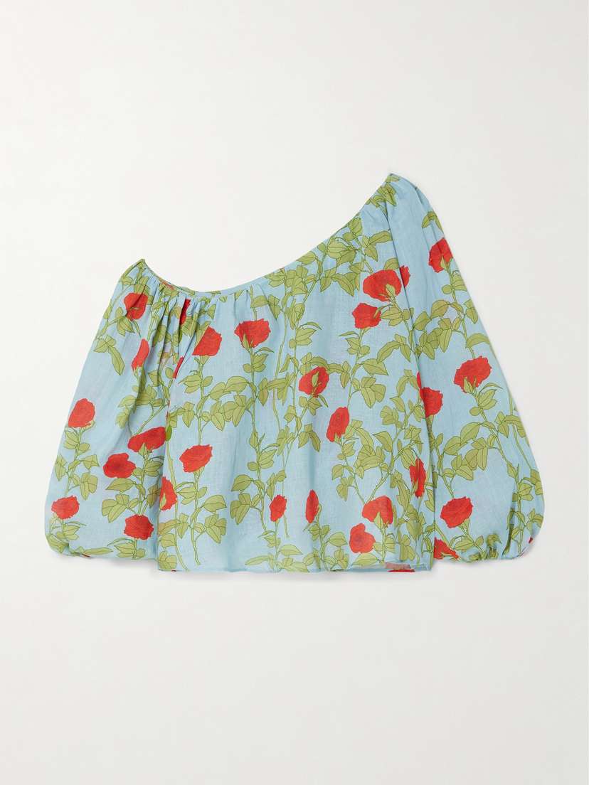 BERNADETTE Raquel Floral-print Linen Top